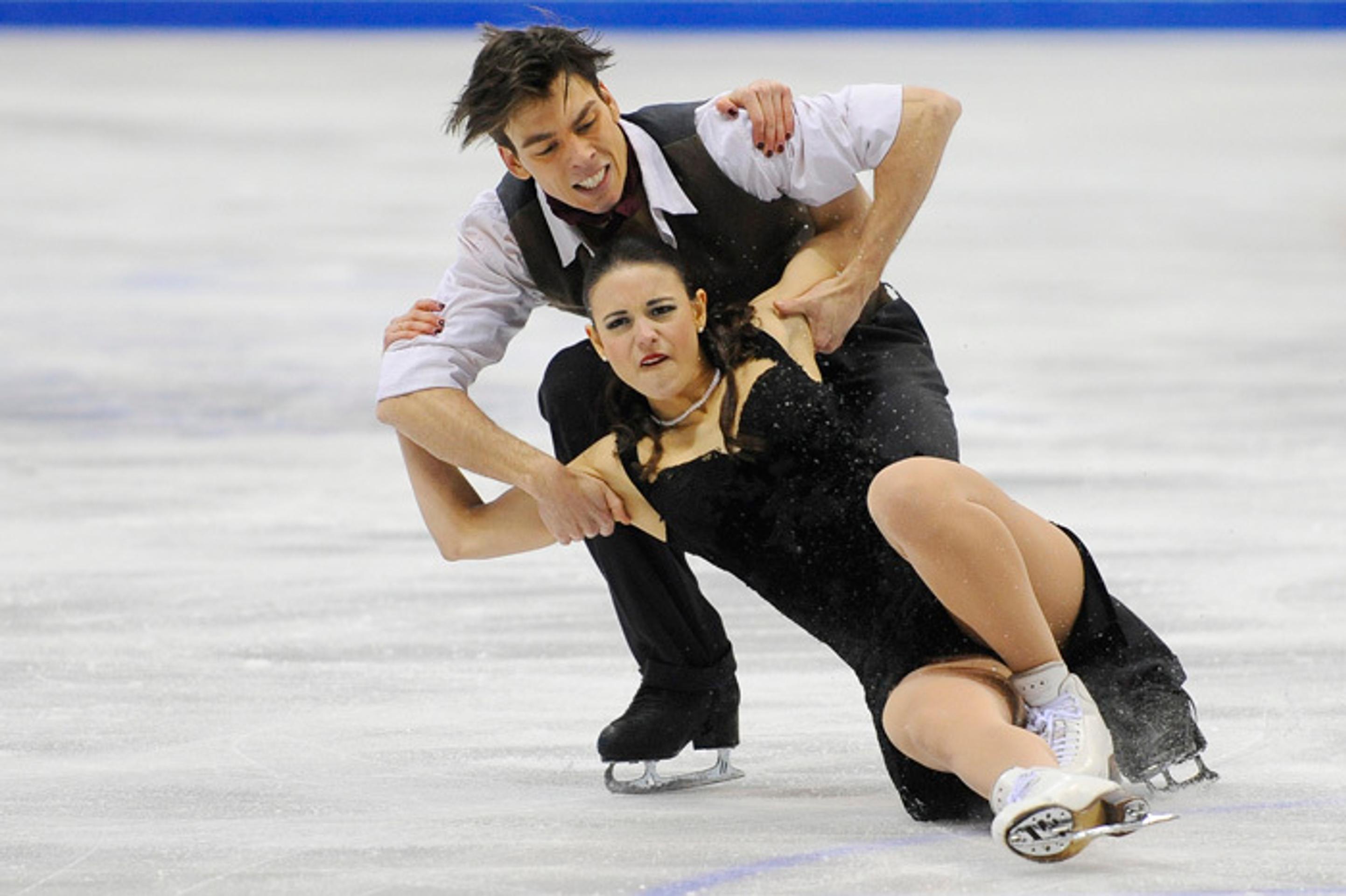 Slovenský pár Lukáš Csölley a Federica Testová počas voľnej jazdy súťaže tanečných párov na ME.