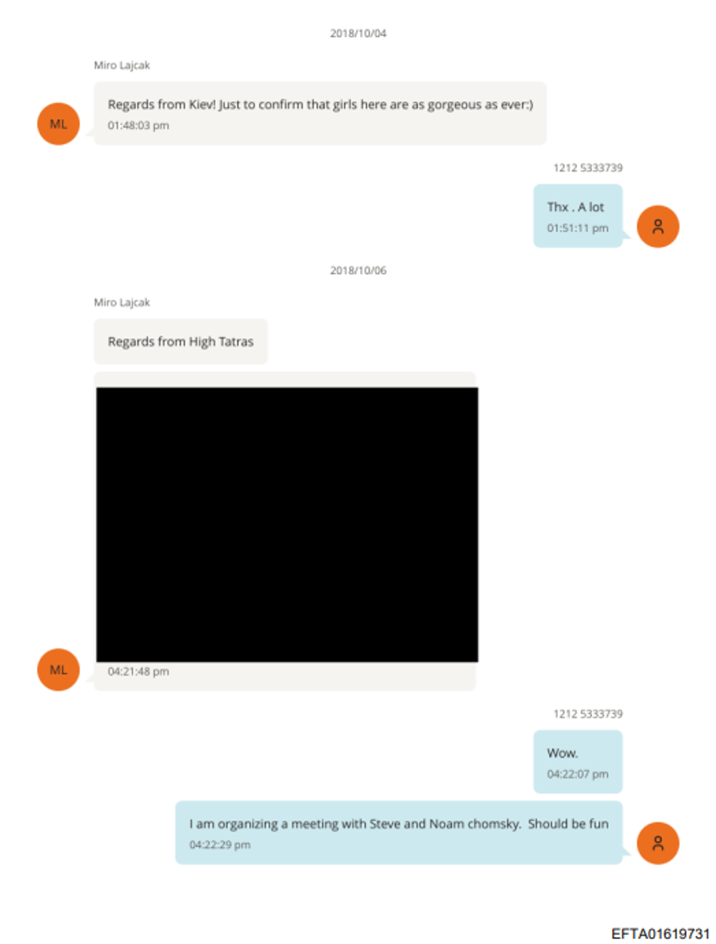 Údajné správy Epsteina s Lajčákom 2.