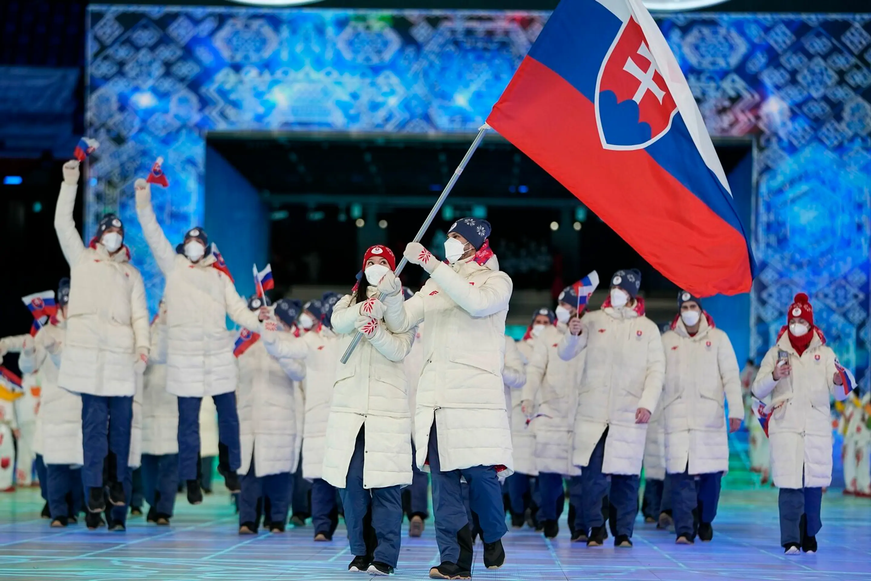Výprava Slovenska na otváracom ceremoniáli ZOH 2022.
