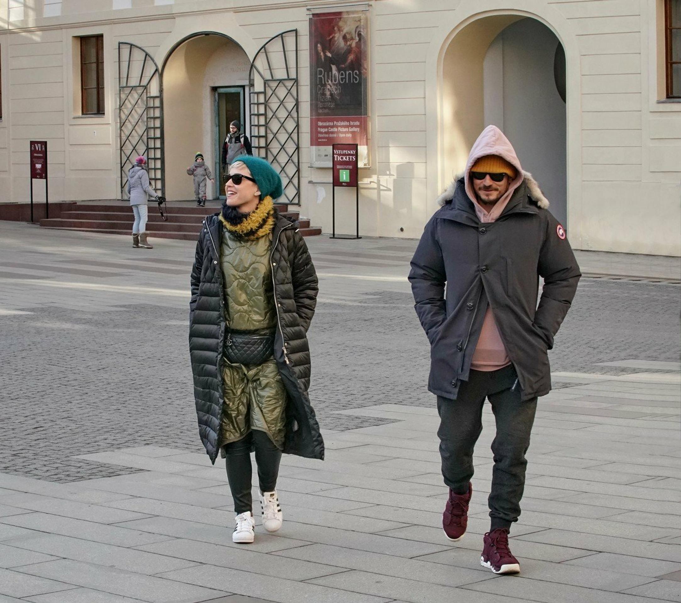 Katy Perry a Orlando Bloom na Pražskom hrade. 