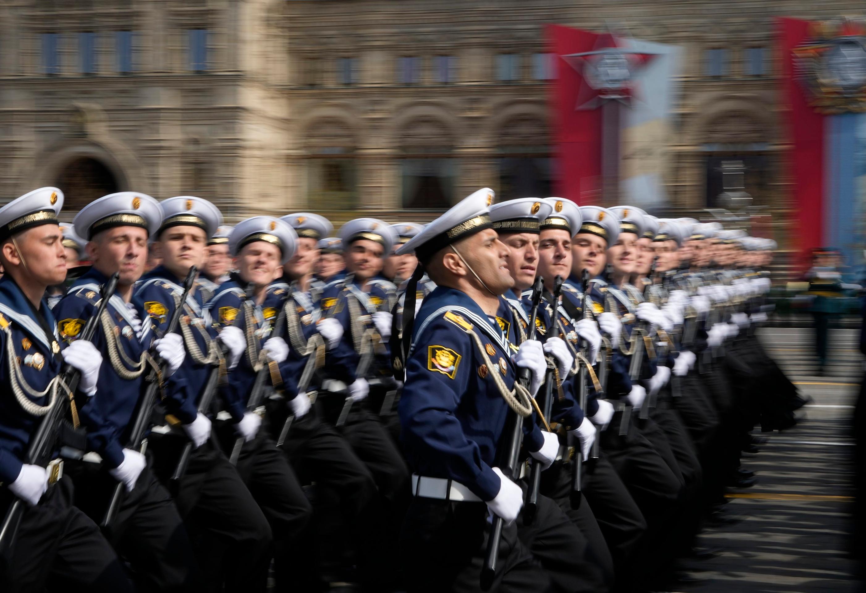 Nácvik vojenskej prehliadky ku Dňu víťazstva nad fašizmom, ktorá sa uskutoční 9. mája v Moskve.