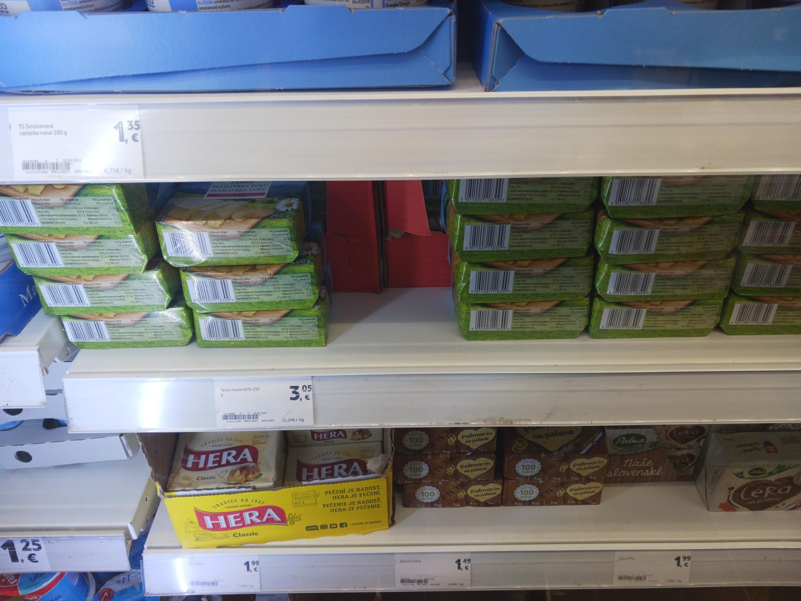 Ceny masiel v jednotlivých obchodoch