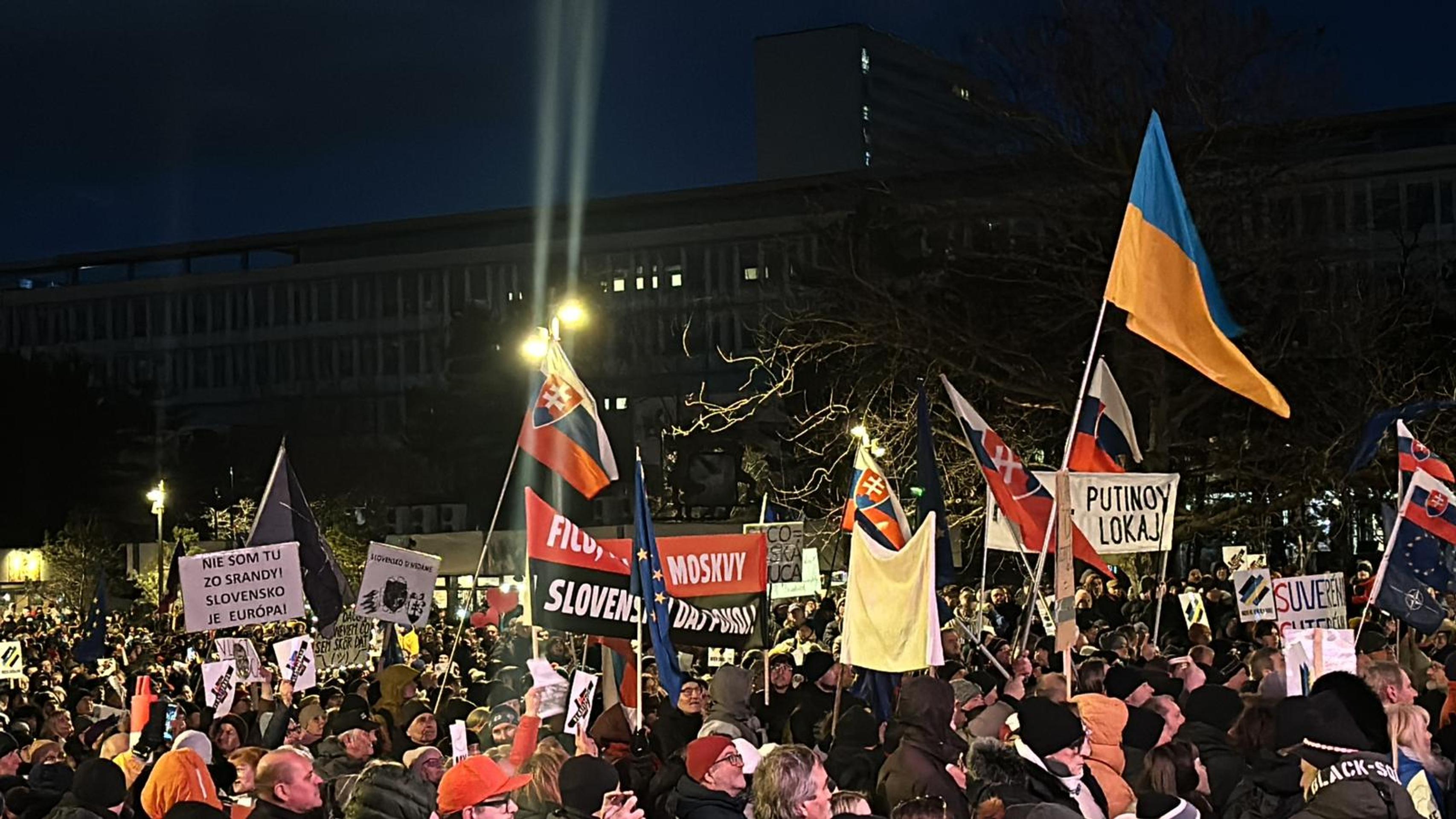 Účastníci protestu v Bratislave.