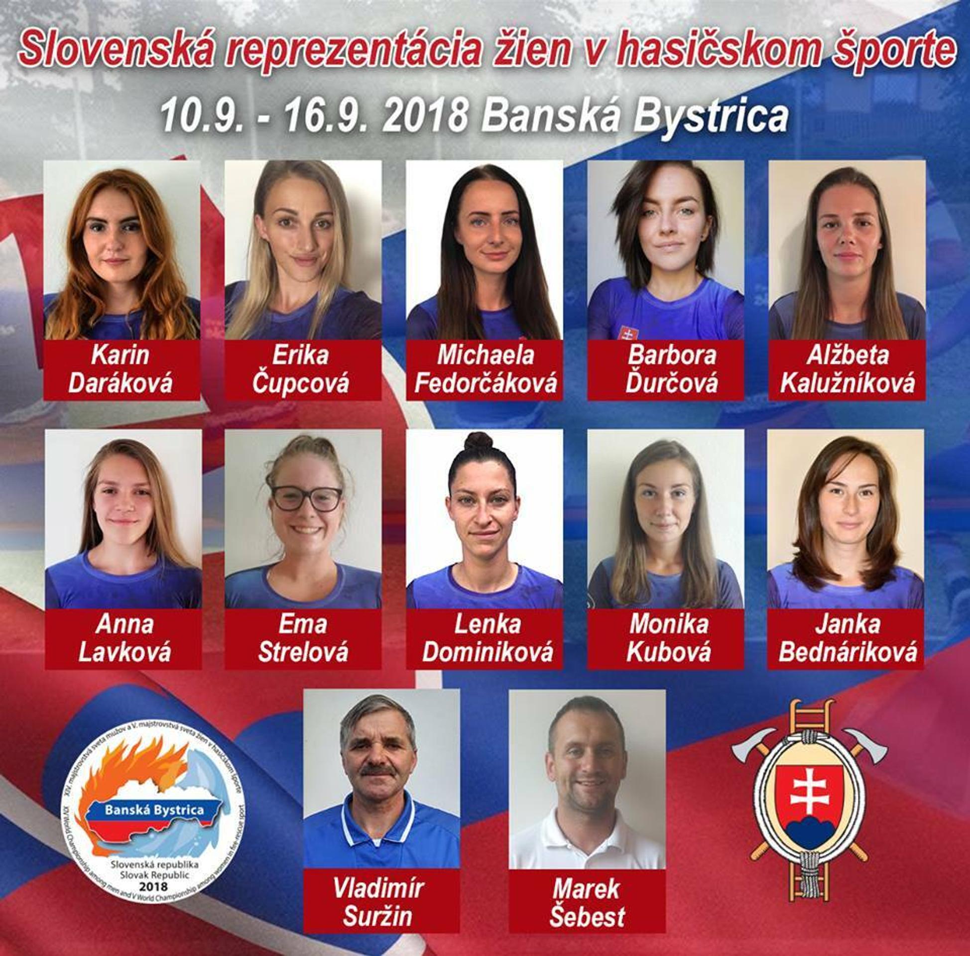 Slovenská reprezentácia žien v hasičskom športe.