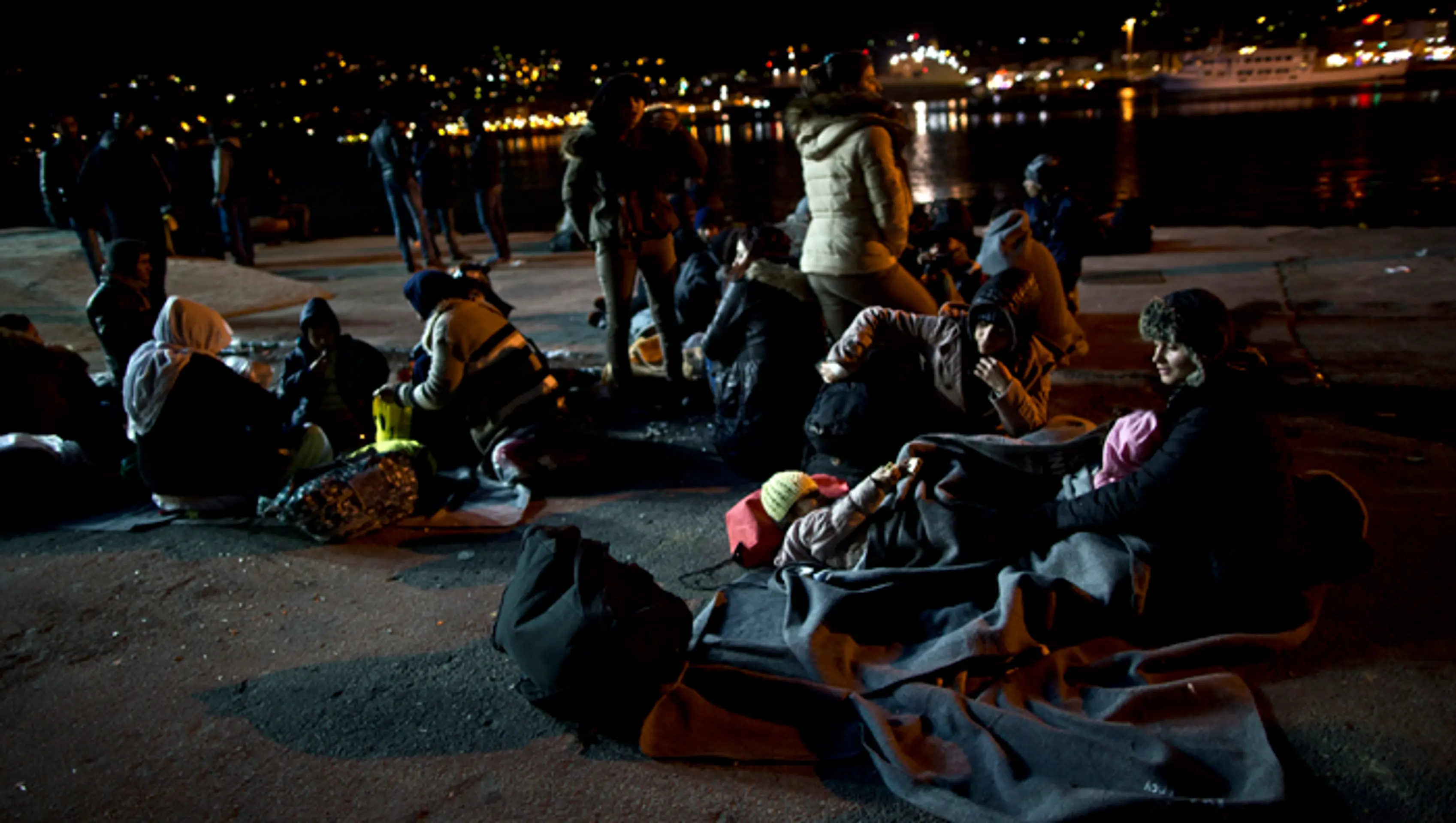 Migranti na gréckom ostrove Lesbos.