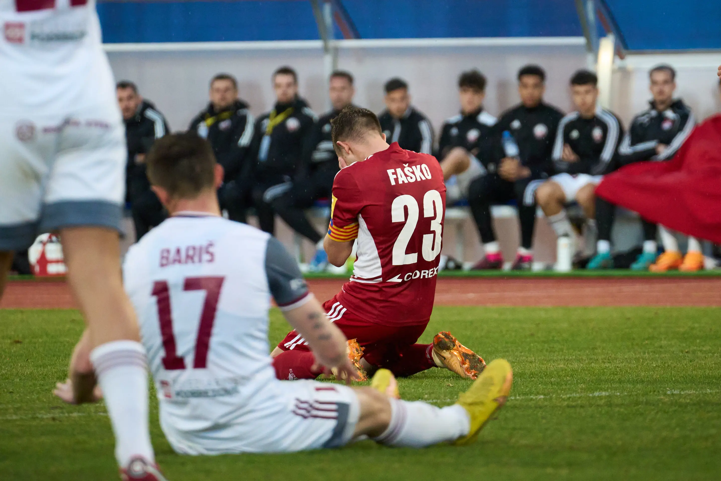 Michal Faško plače po strelenom góle proti Podbrezovej.