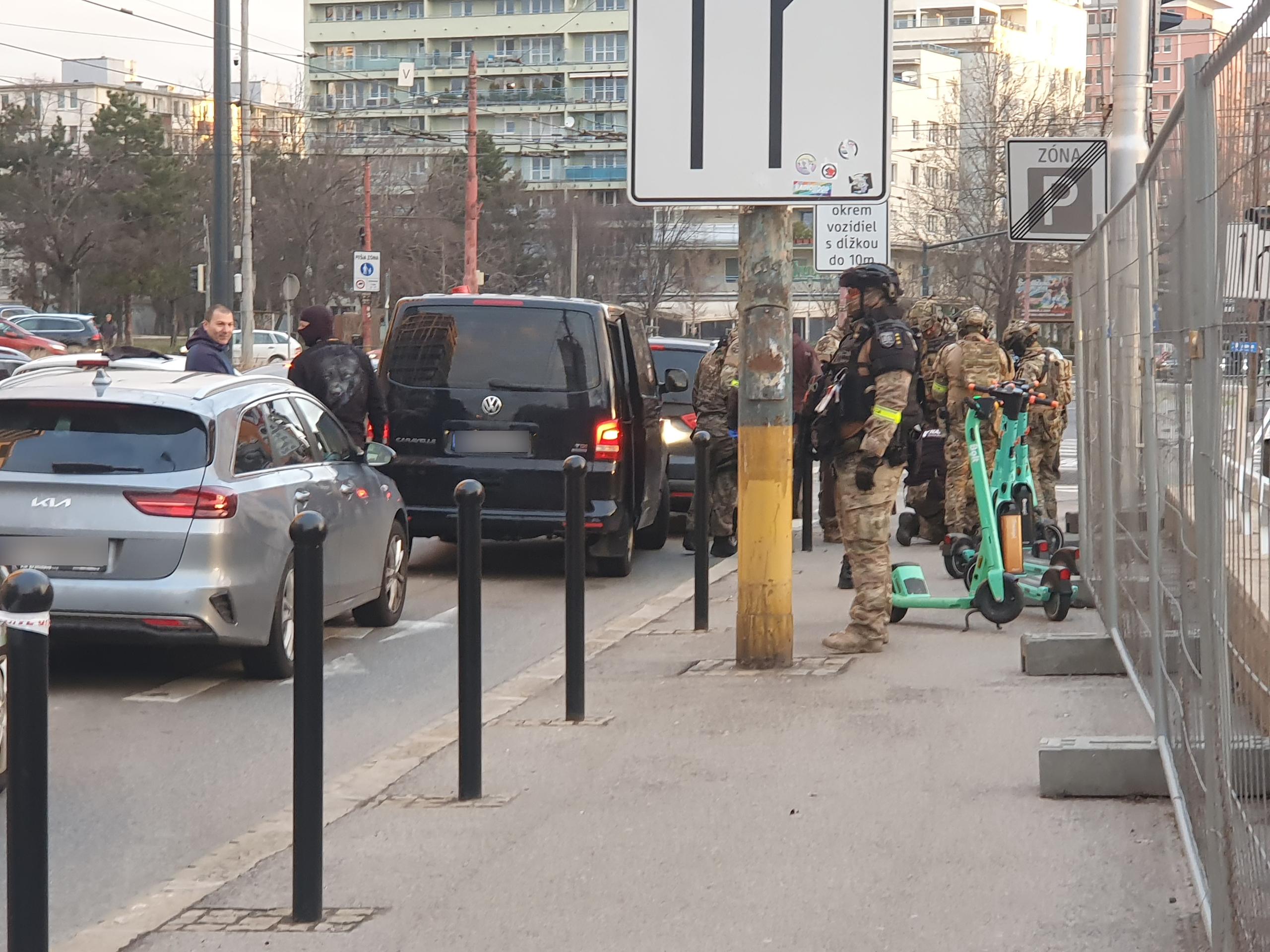 Zásah polície v centre Bratislavy.