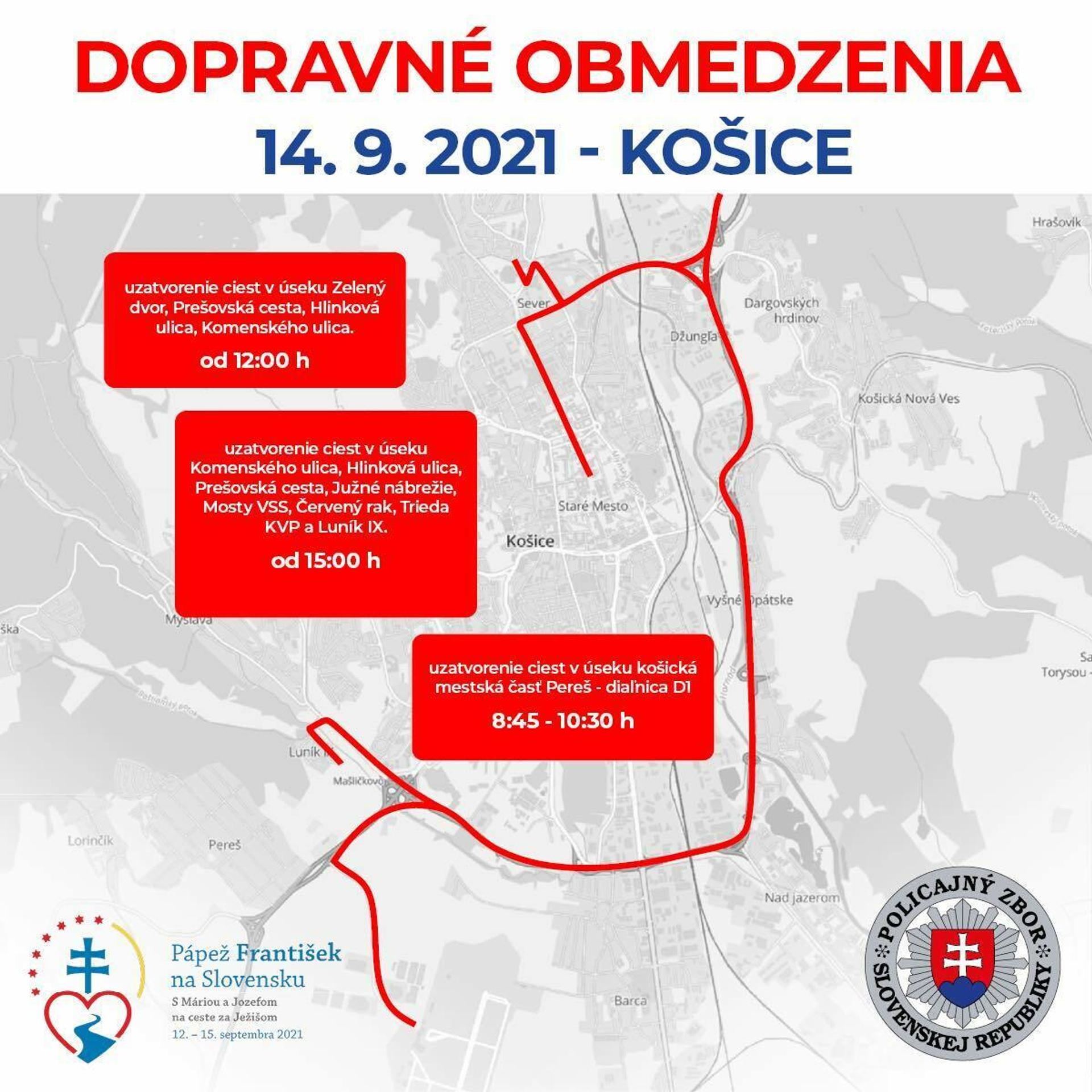 Utorkové obmedzania v Košiciach.