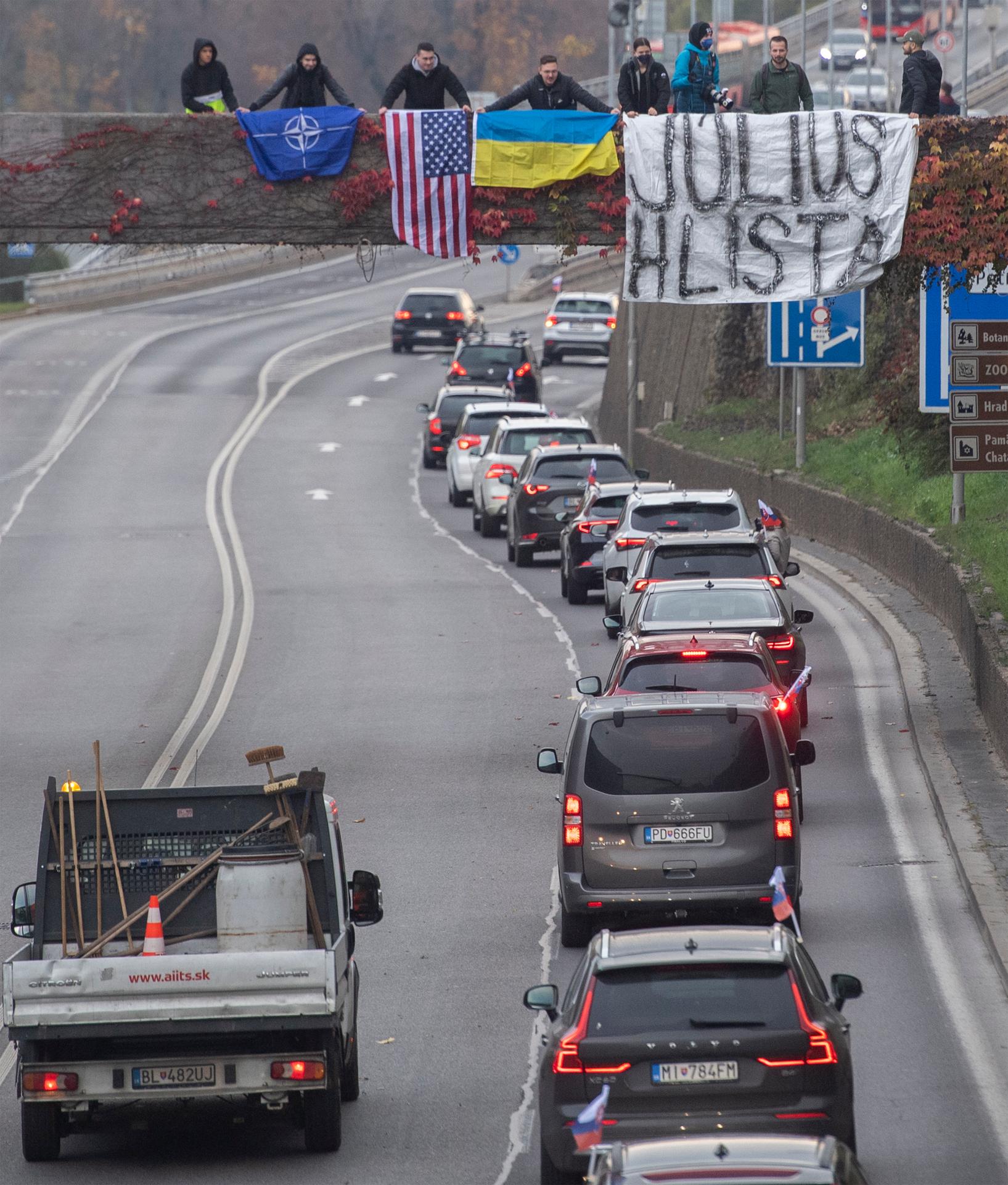 Autoprotest strany Smer-SD v Bratislave