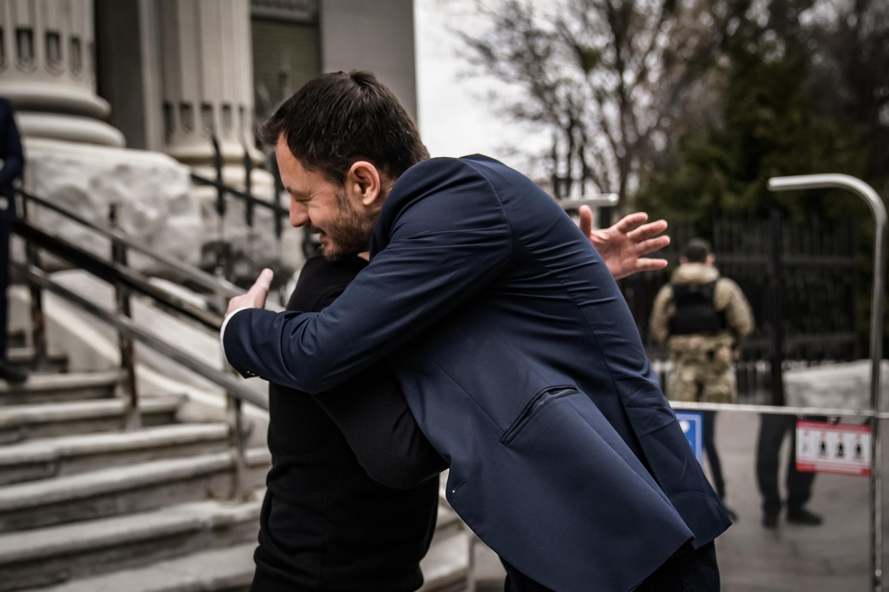 Ukrajinský prezident Volodymyr Zelenskyj a dočasne poverený premiér Eduard Heger.