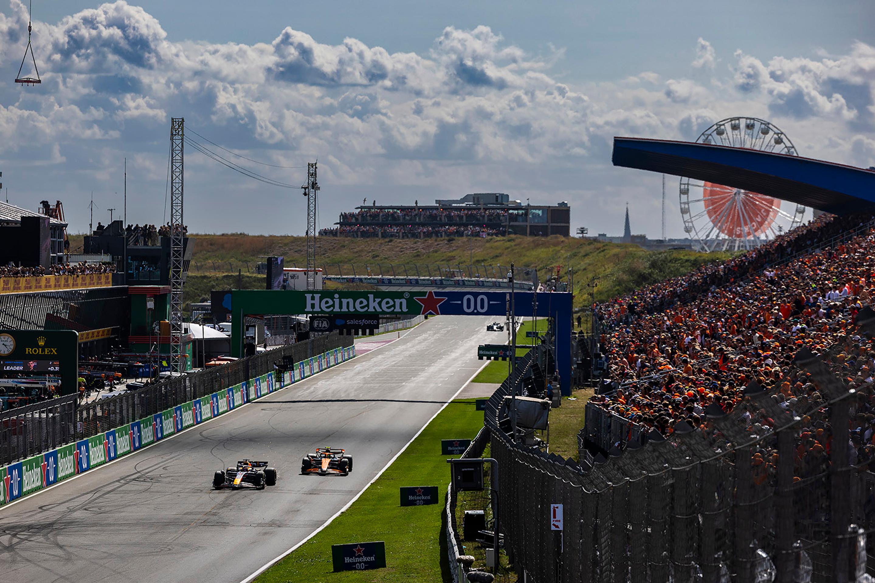 Dvojica najlepších na VC Holandska Lando Norris a Max Verstappen.