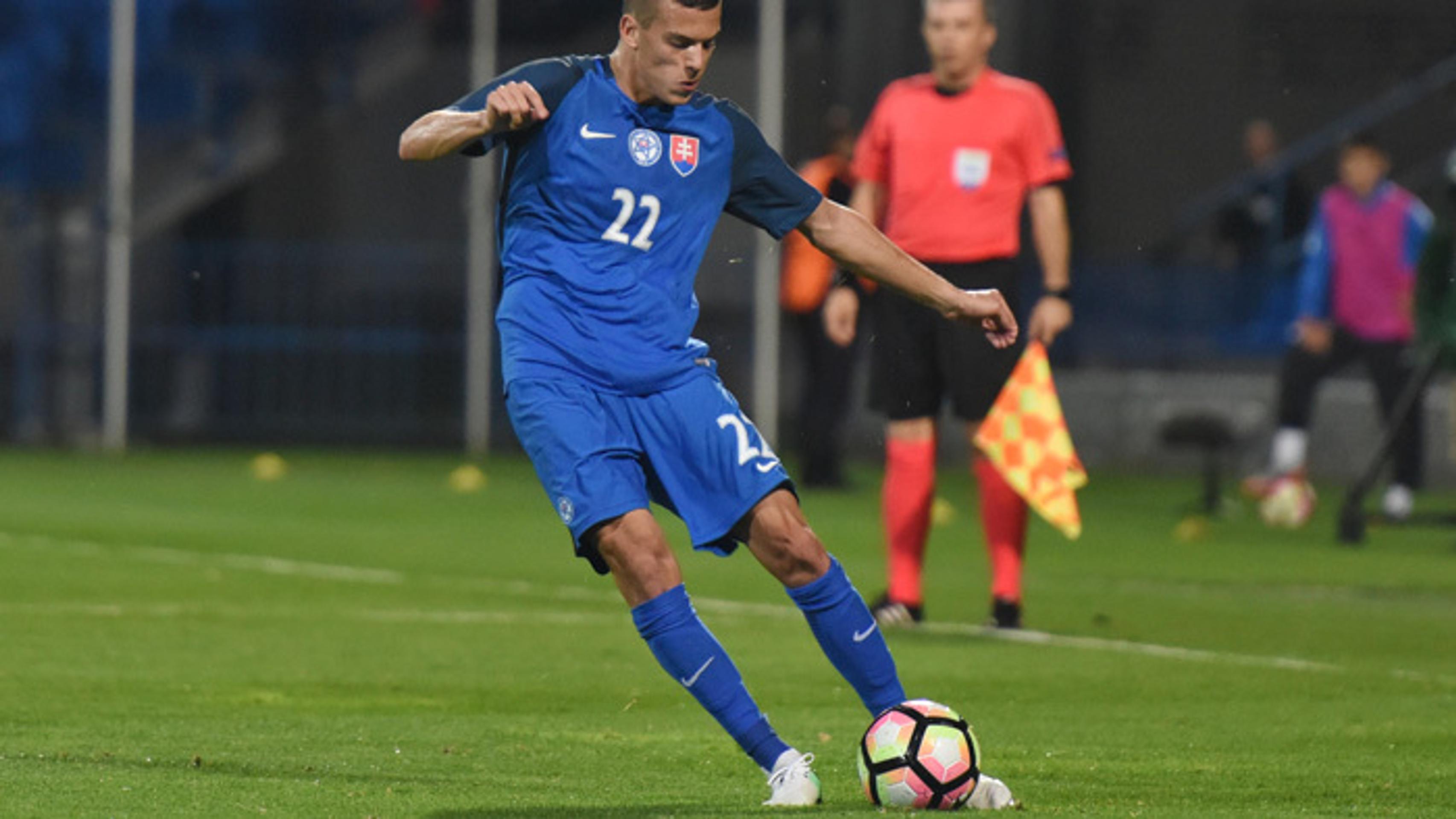 Na snímke hráč Slovenska Lászlo Bénes.