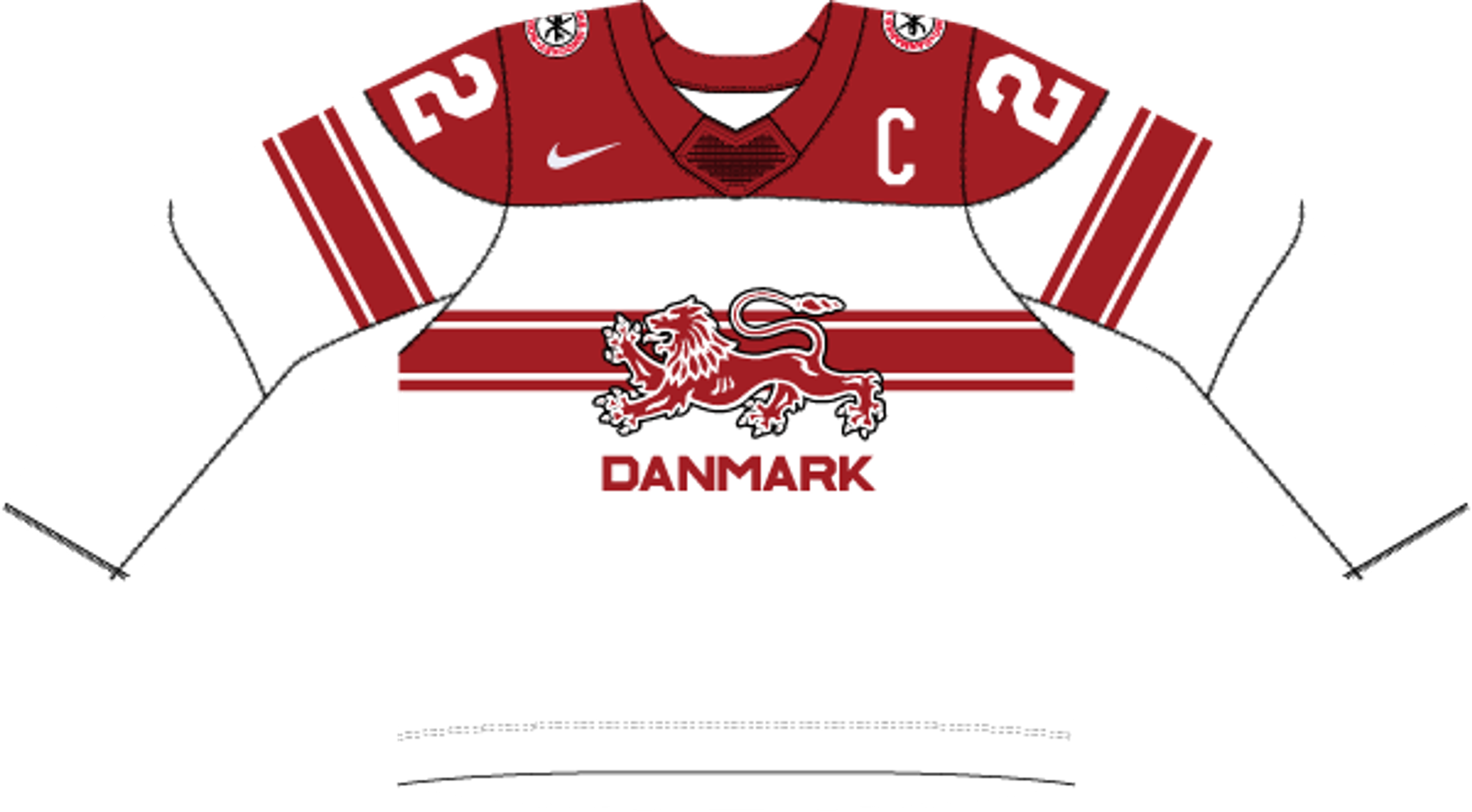 Domáci dres Dánska.