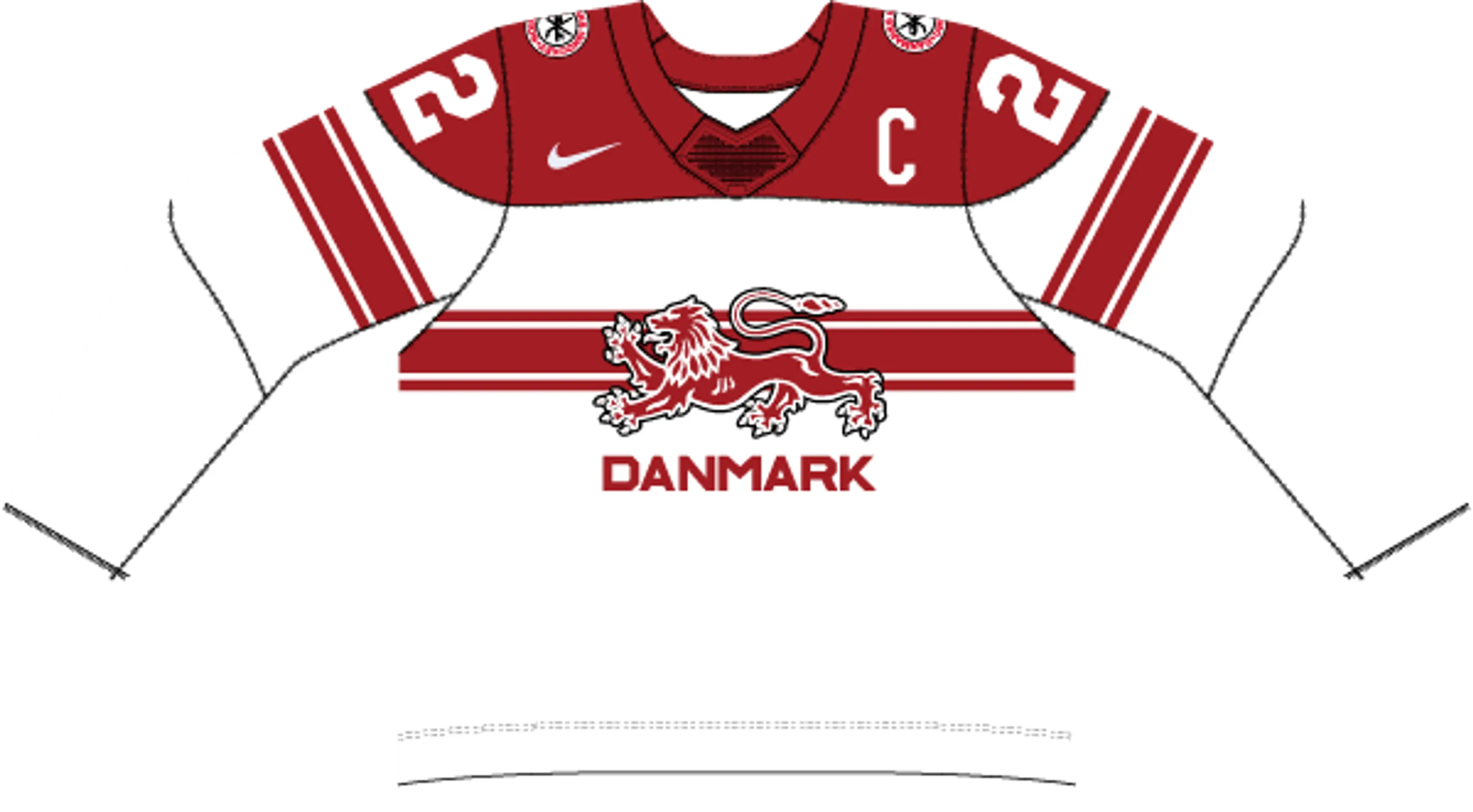 Domáci dres Dánska.