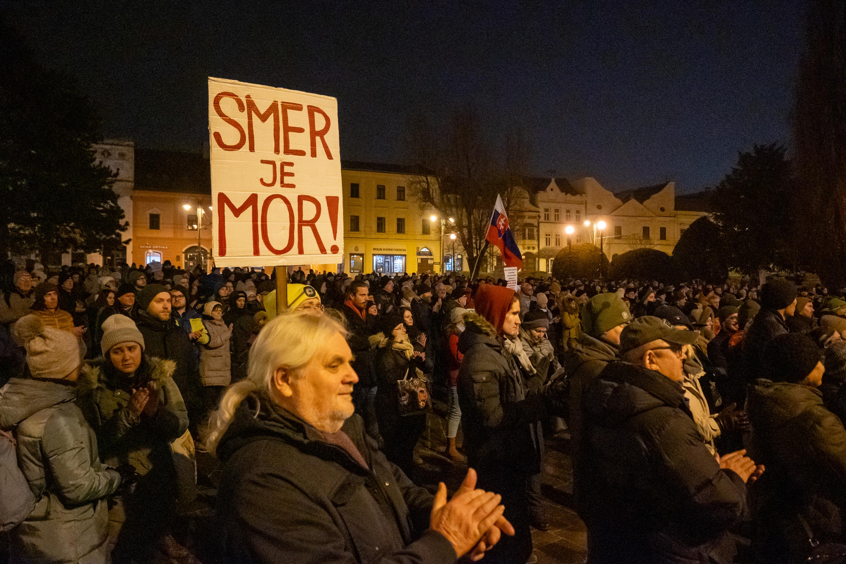 Protivládny protest v Prešove.
