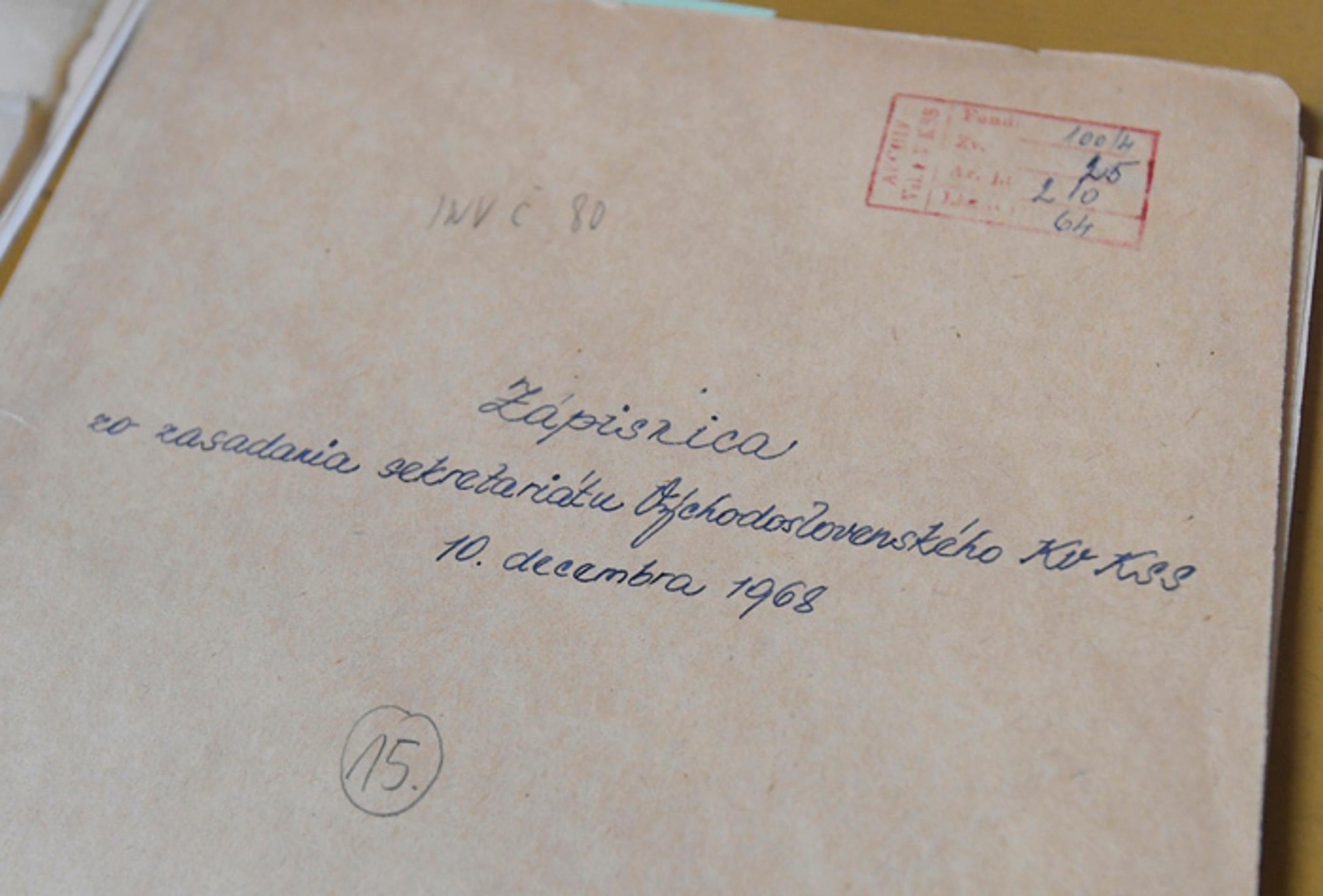 Zápisnica zo zasadania sekretariátu Východoslovenského KV KSS.