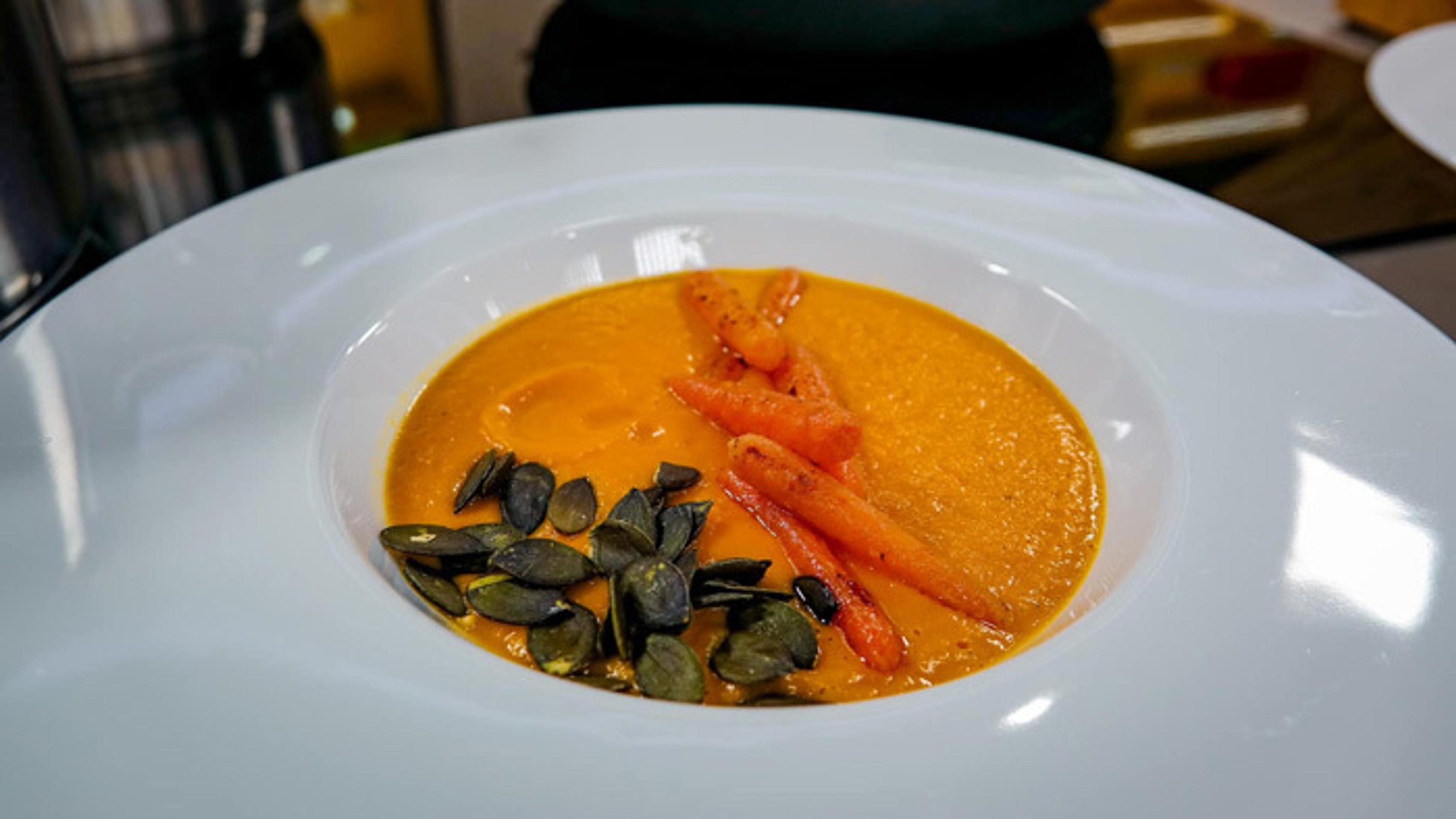 Mrkvový krém s kokosovým mliekom a zázvorom.