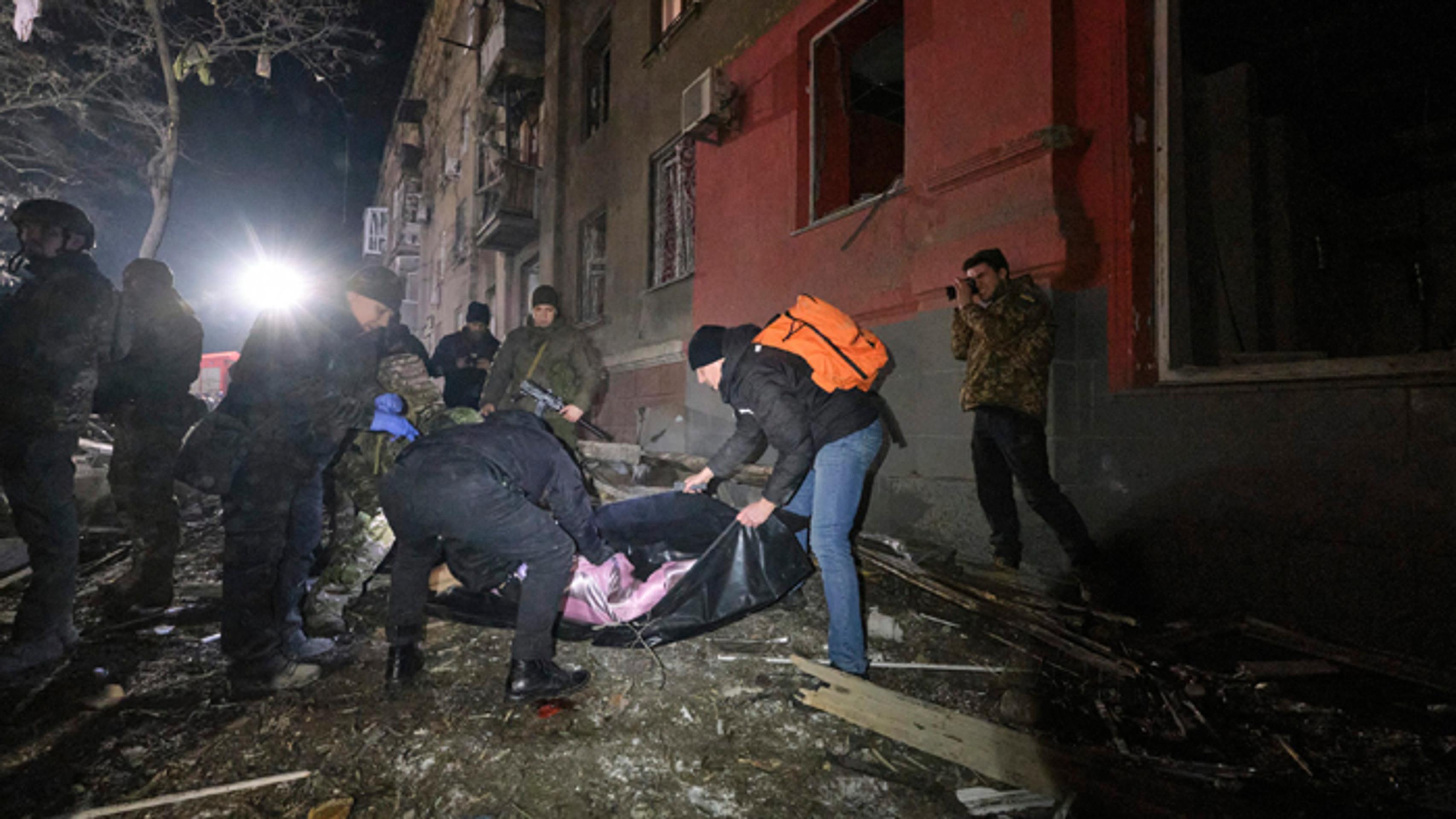 Raketový útok v Krematorsku.