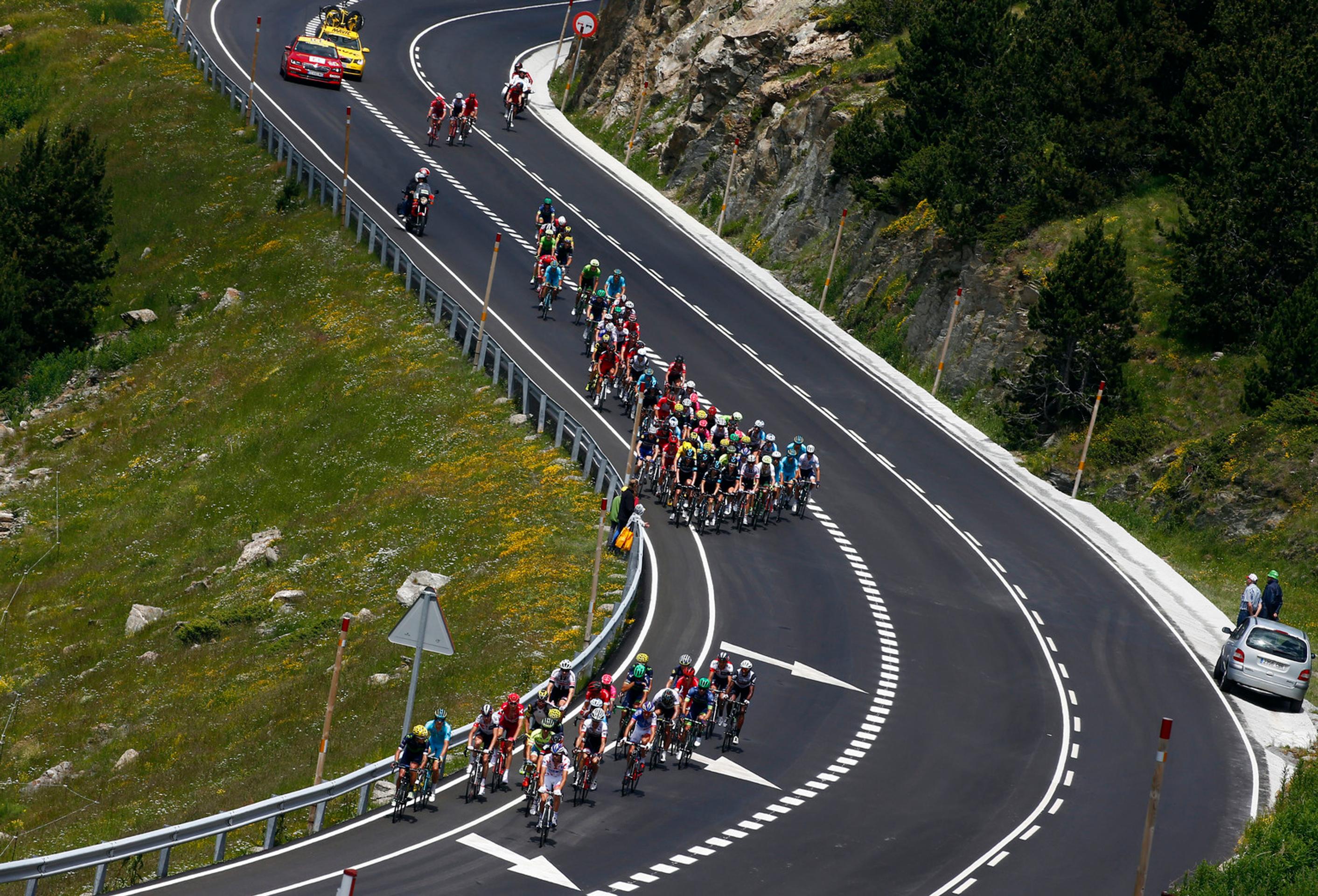 Zjazd z najvyššieho bodu pretekov.