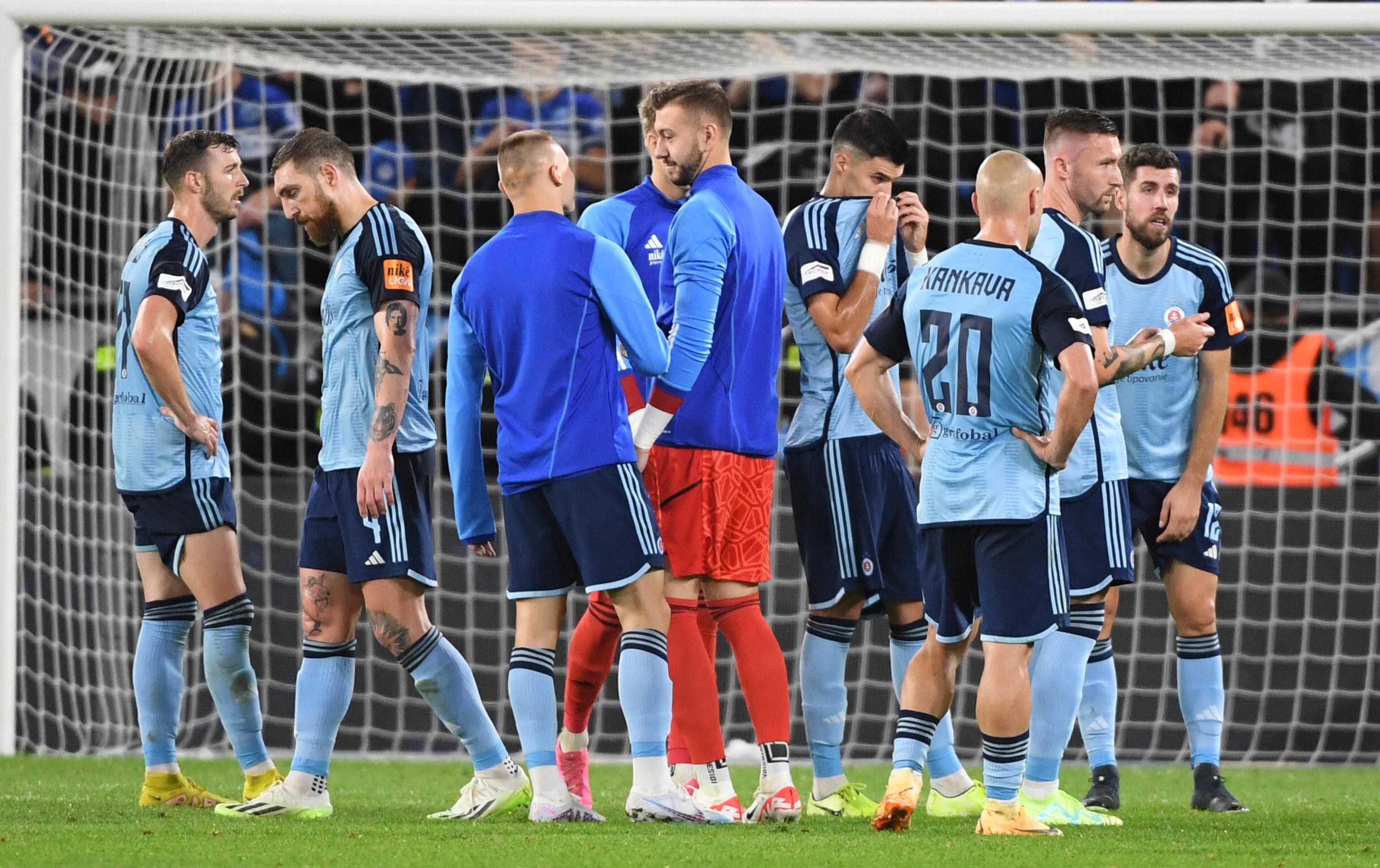 Hráči Slovana po zápase