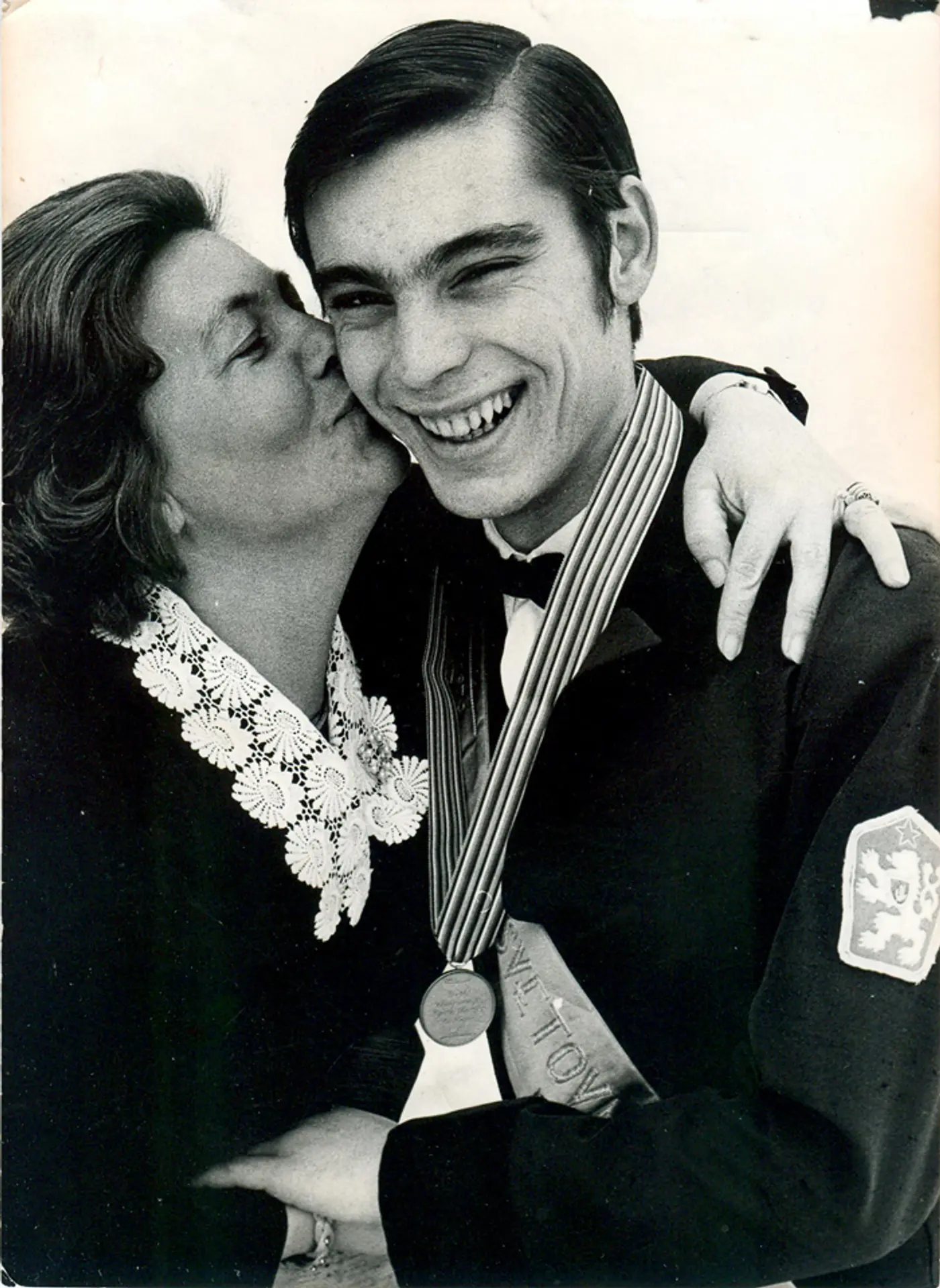 Hilda Múdra a Ondrej Nepela po zisku titulu majstra sveta 1973.