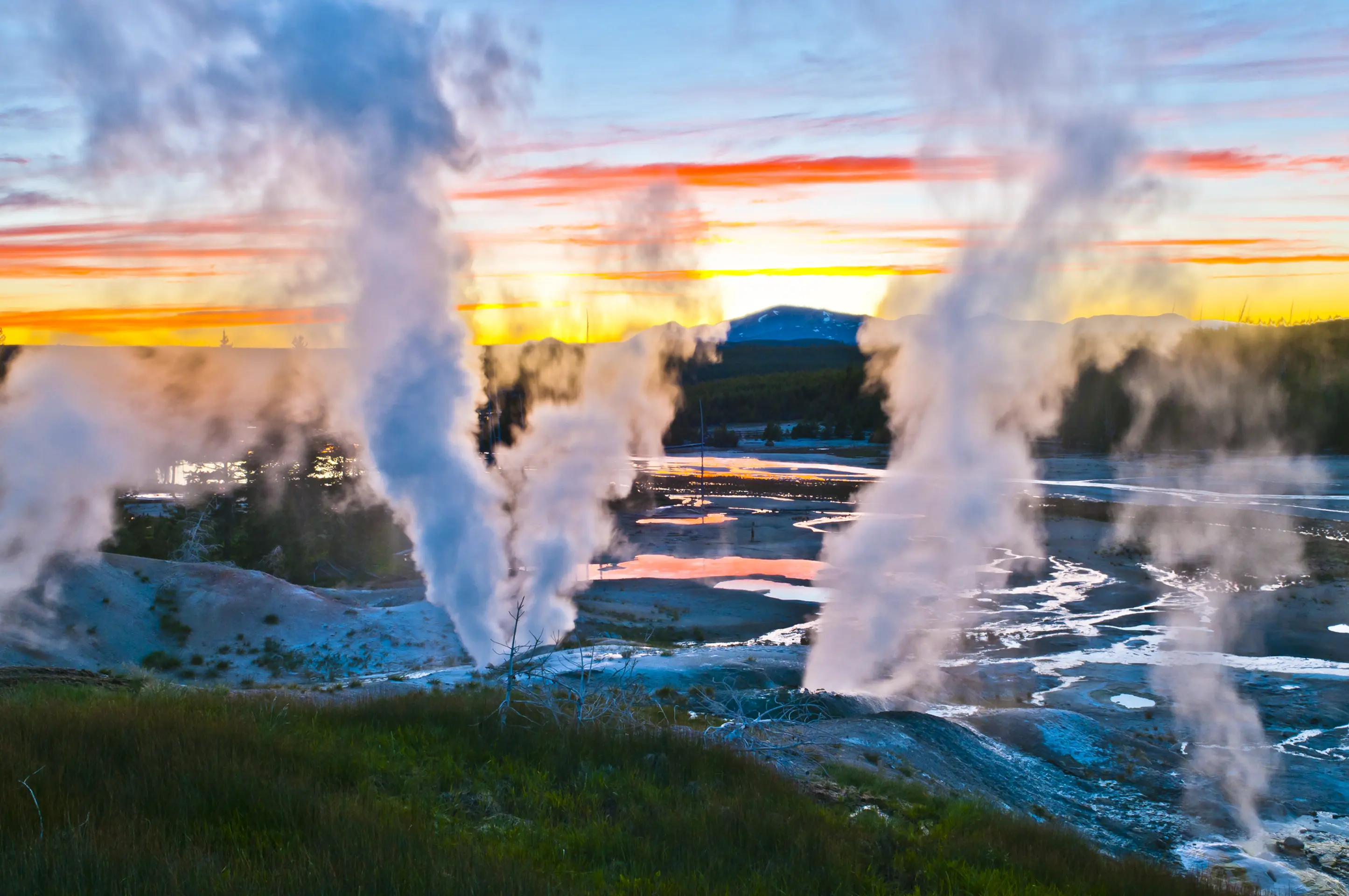 Geotermálne pramene v Yellowstonskom národnom parku.
