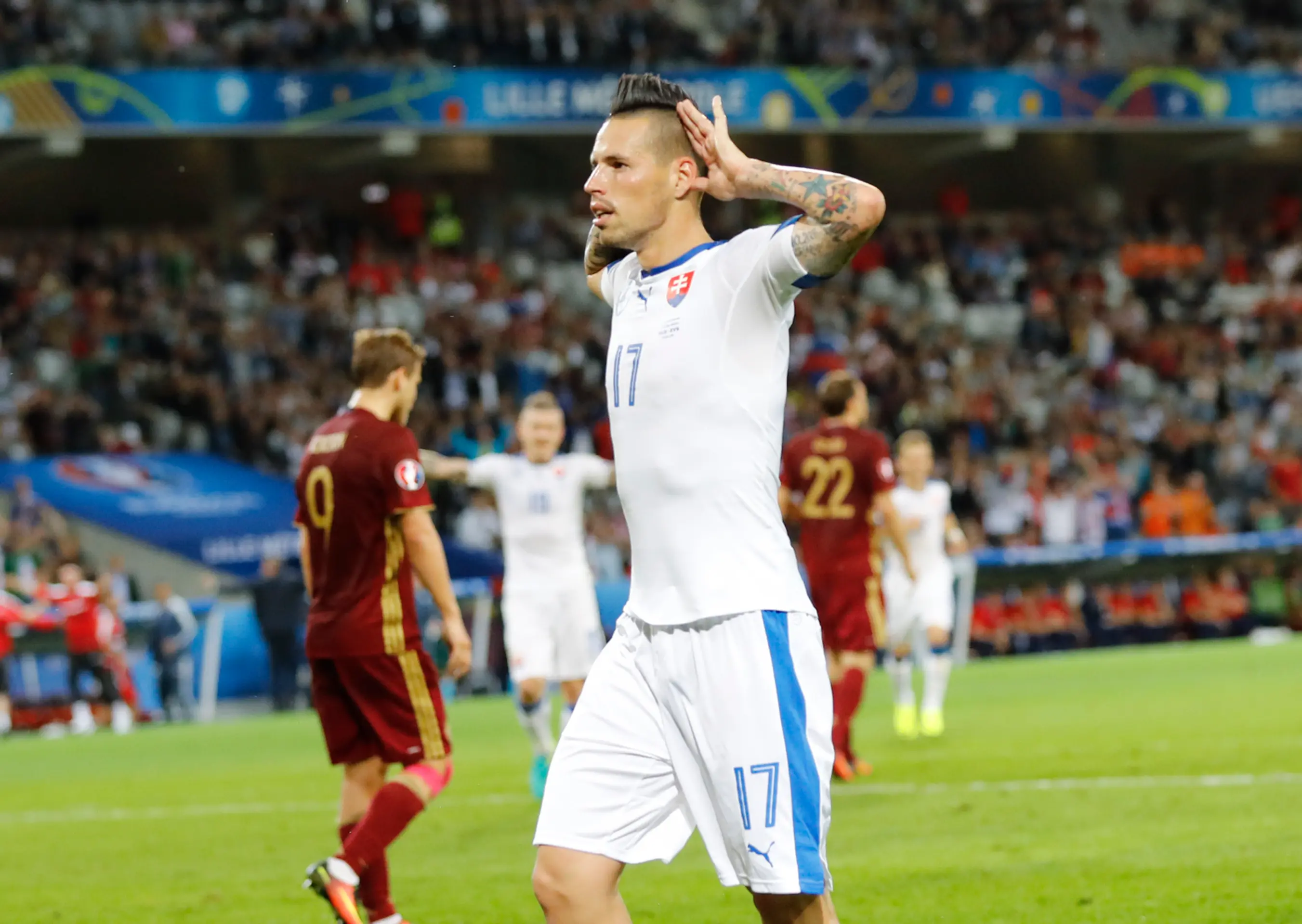 Marek Hamšík po góle proti Rusom.
