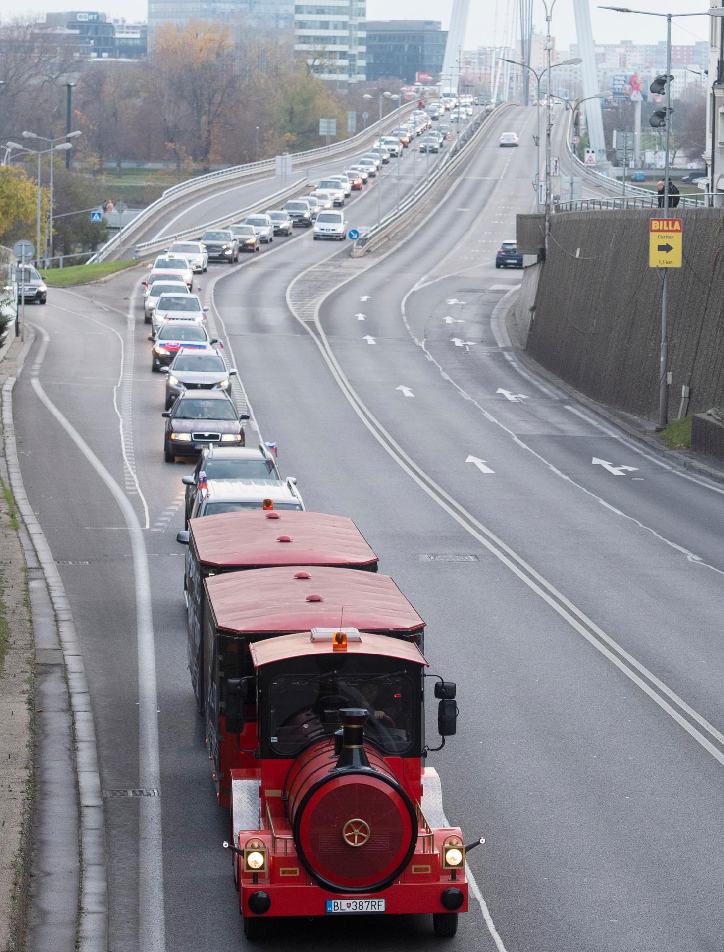 Autoprotest strany Smer-SD v Bratislave