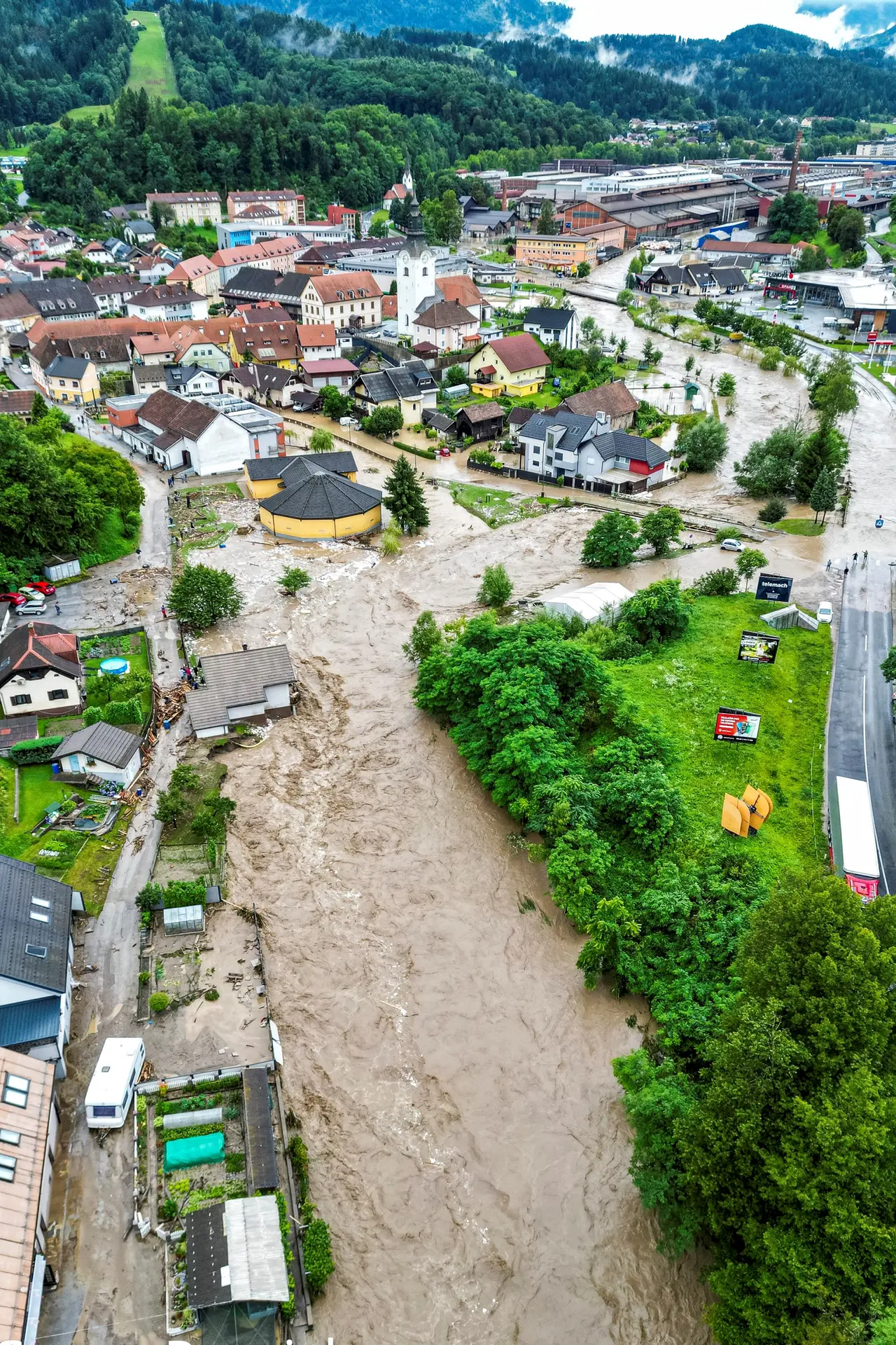 Záplavy v Slovinsku.