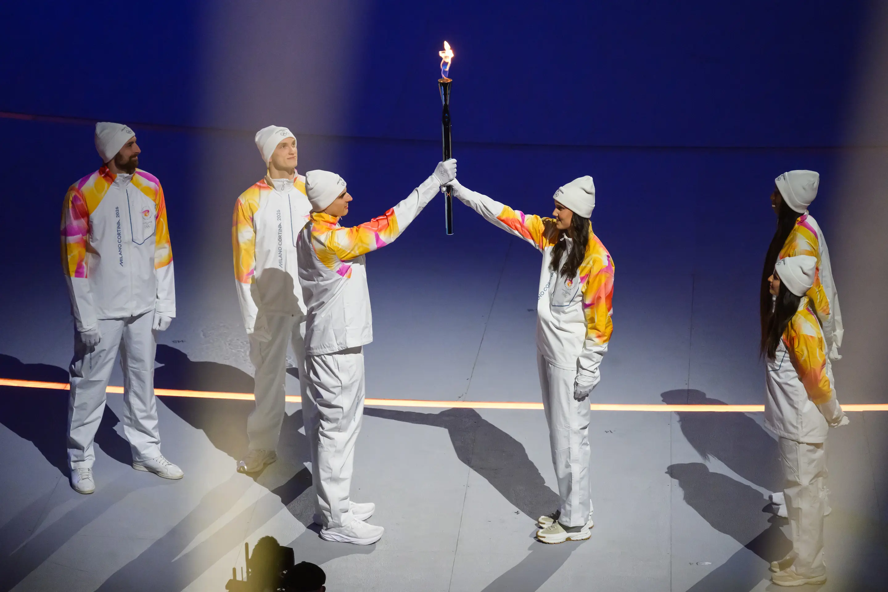 Na snímke olympijská pochodeň počas otváracieho ceremoniálu.