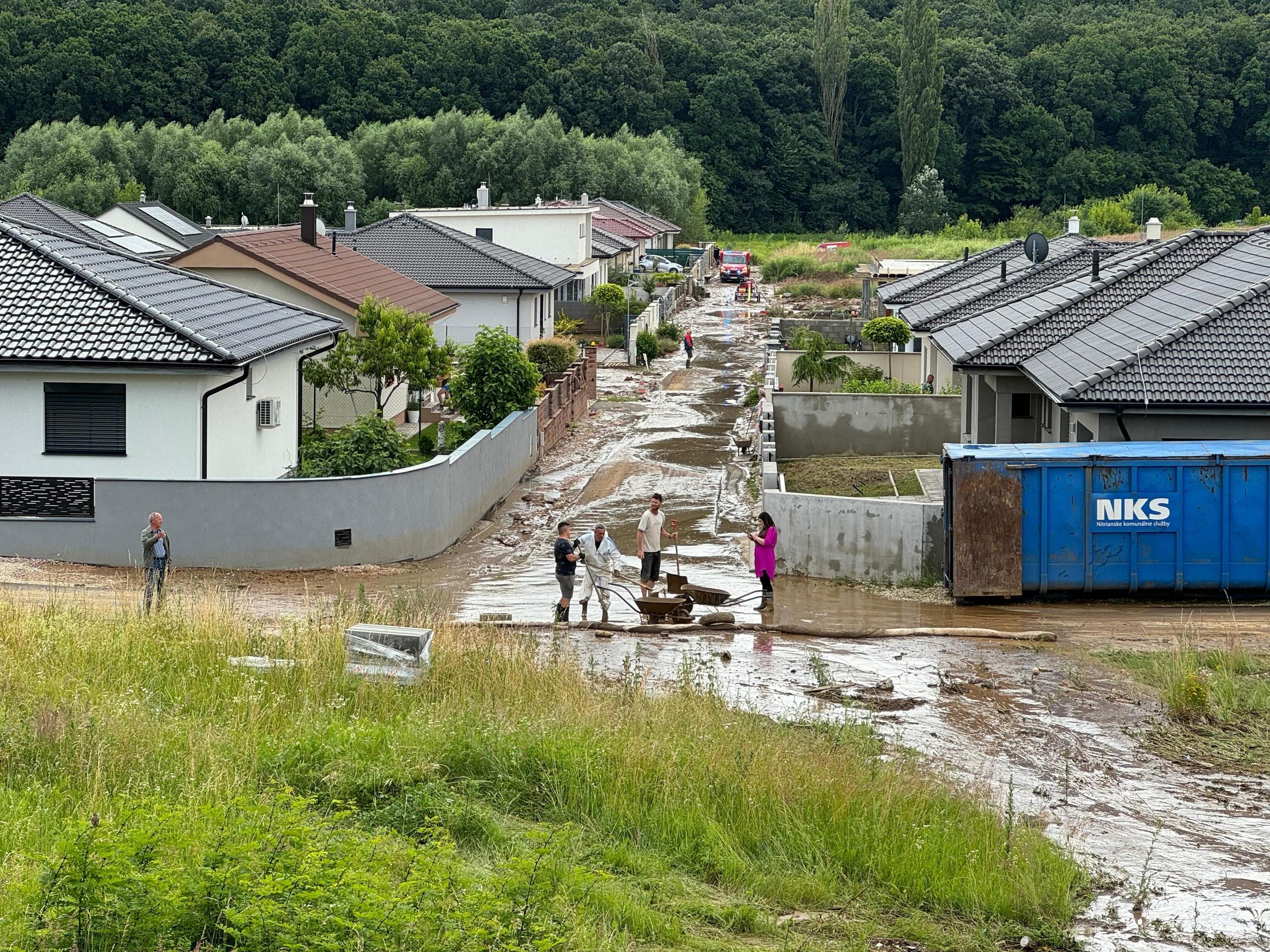 Potopa v mestskej časti Kynek.