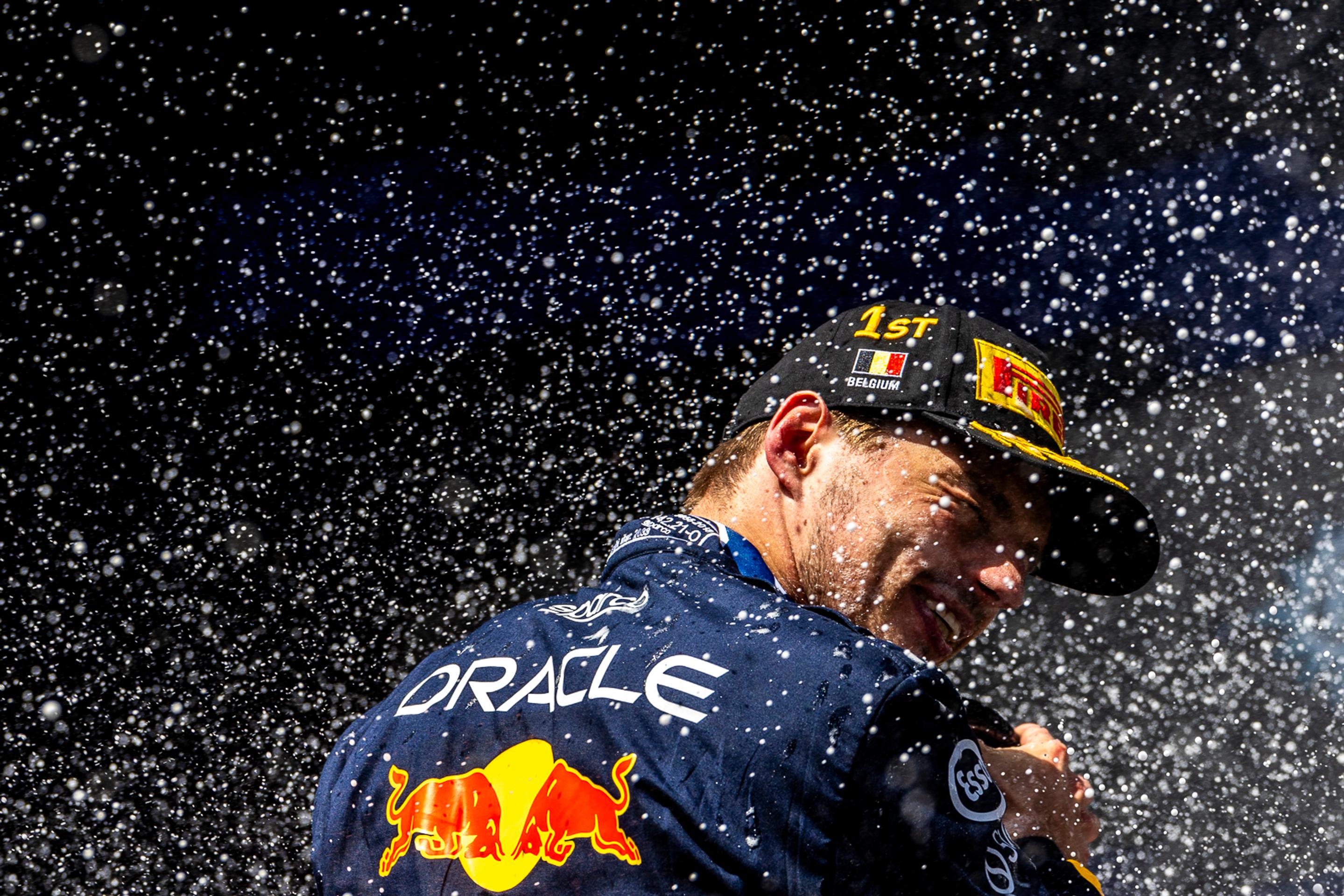 Víťazná oslava Maxa Verstappena.