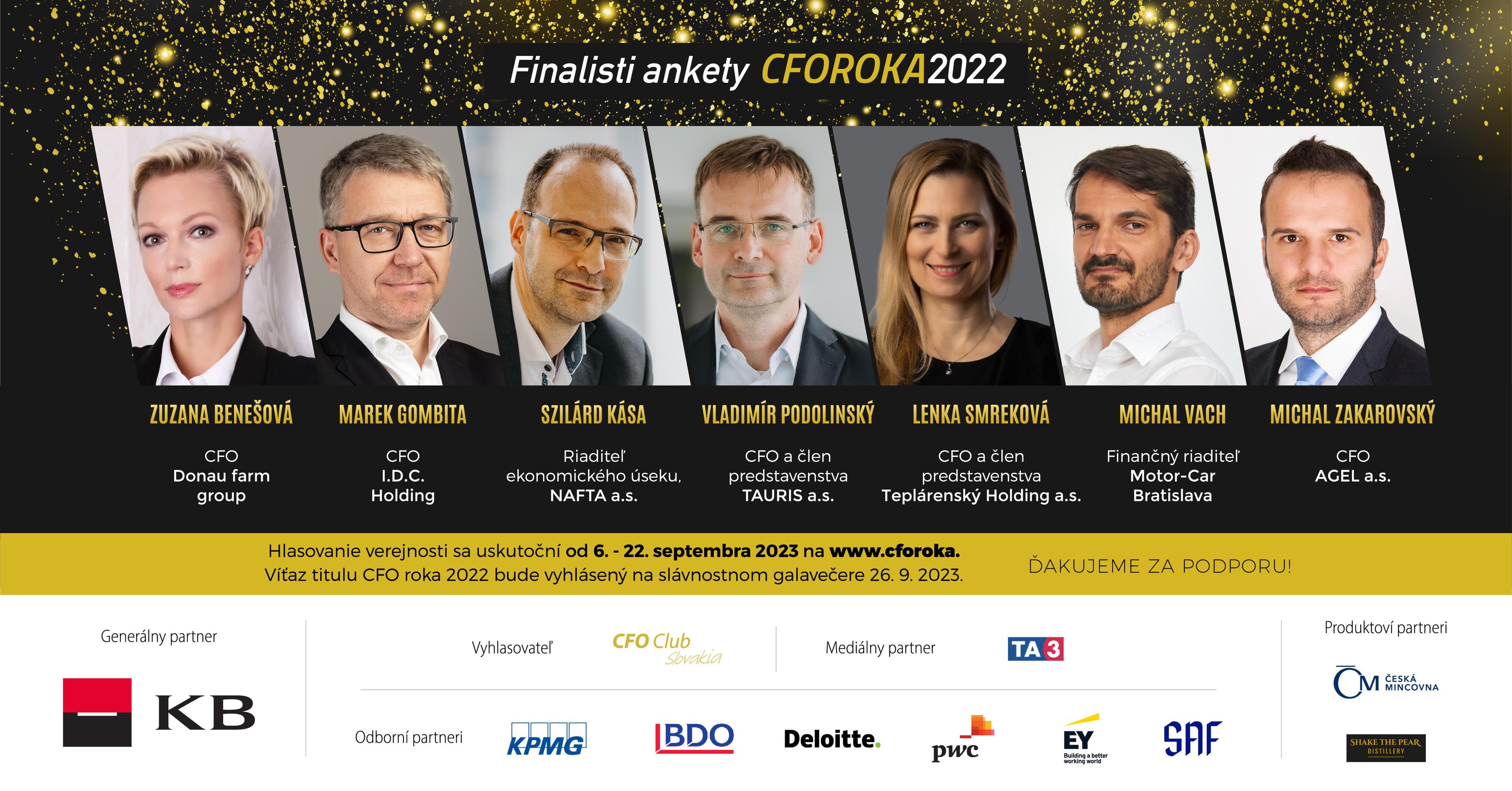 Finalisti a finalistky CFO roka 2022