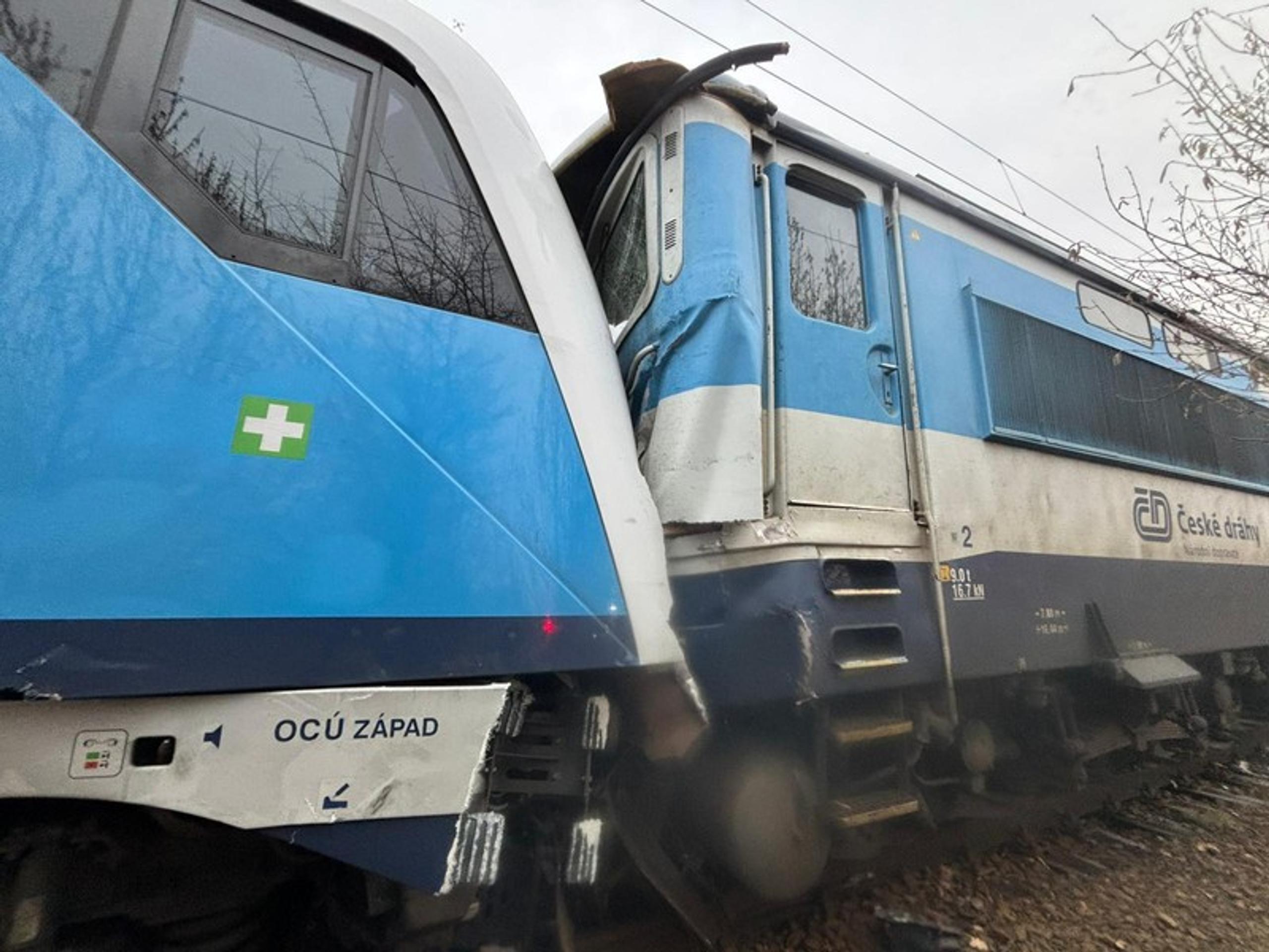 Zrážka vlakov na juhu Česka