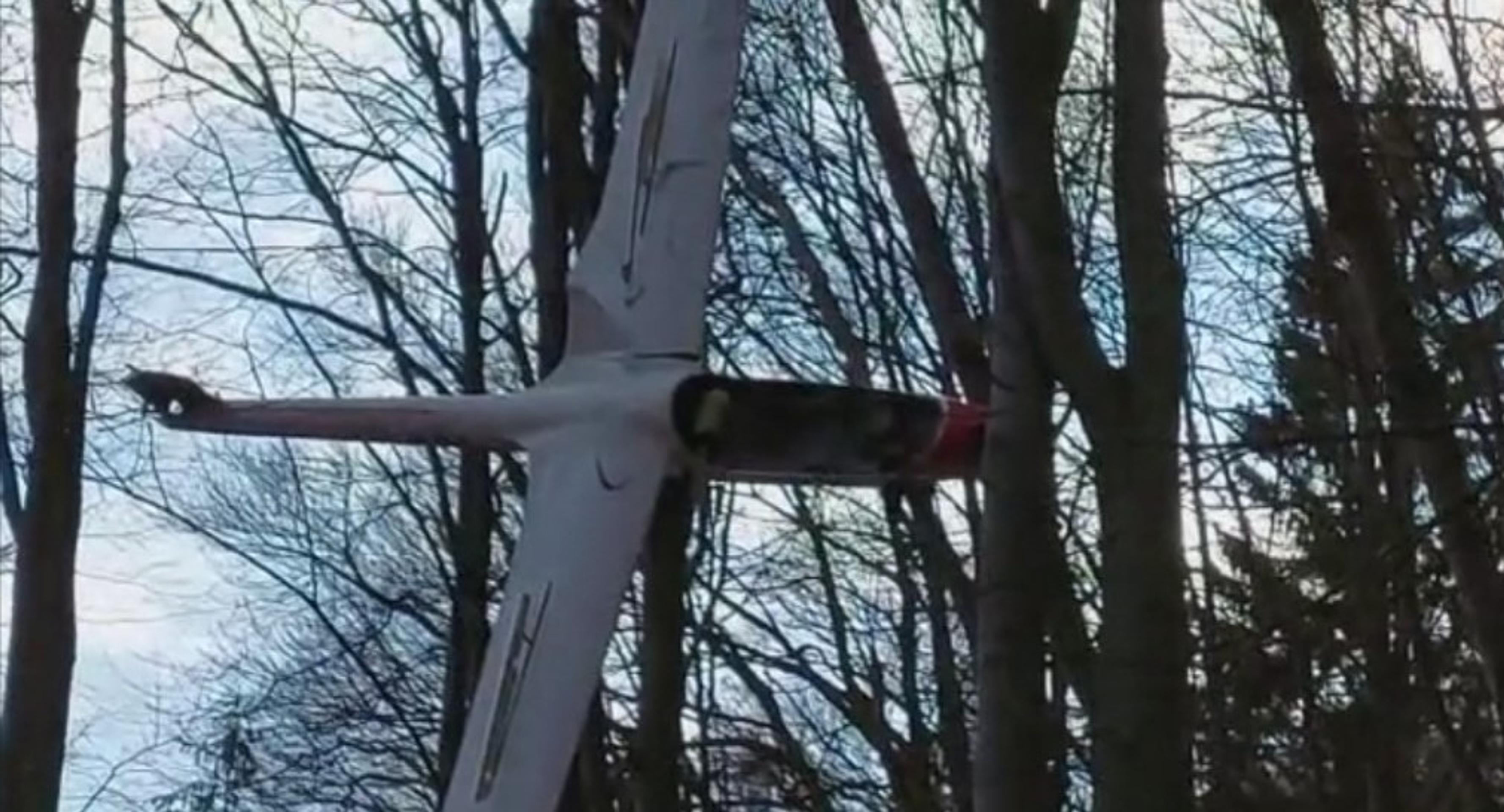 Havarovaný vetroň.