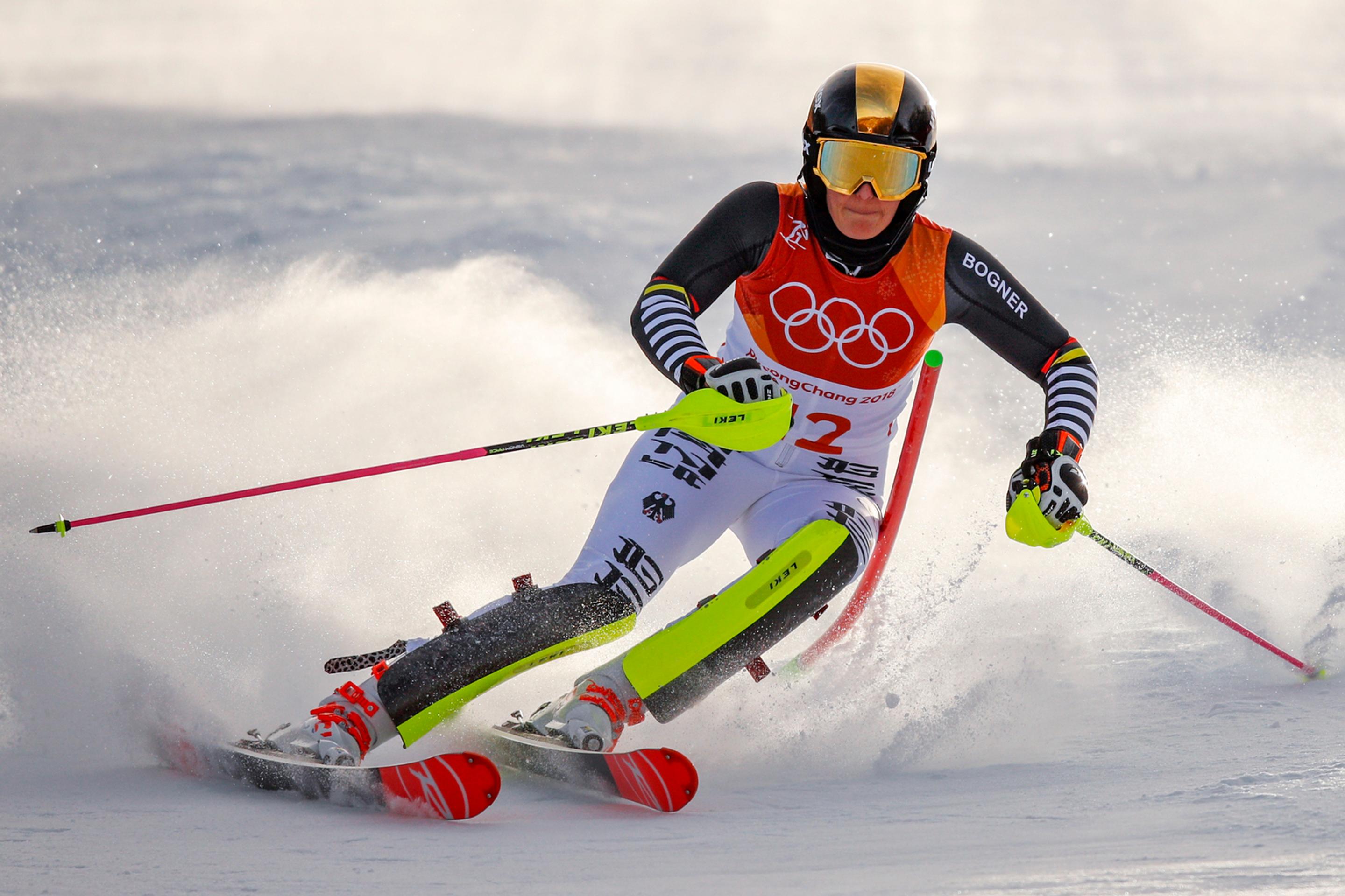 Talianka Irene Curtoniová počas slalomu na ZOH 2018.