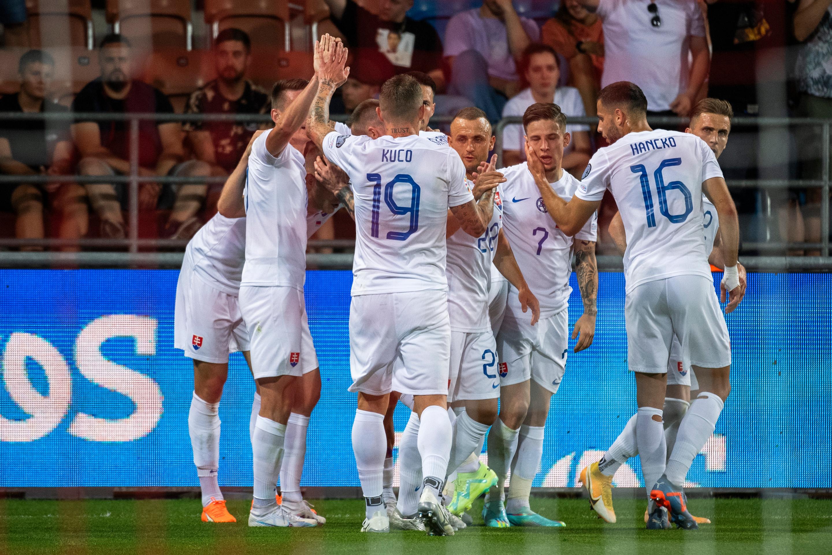 Slováci sa radujú z gólu