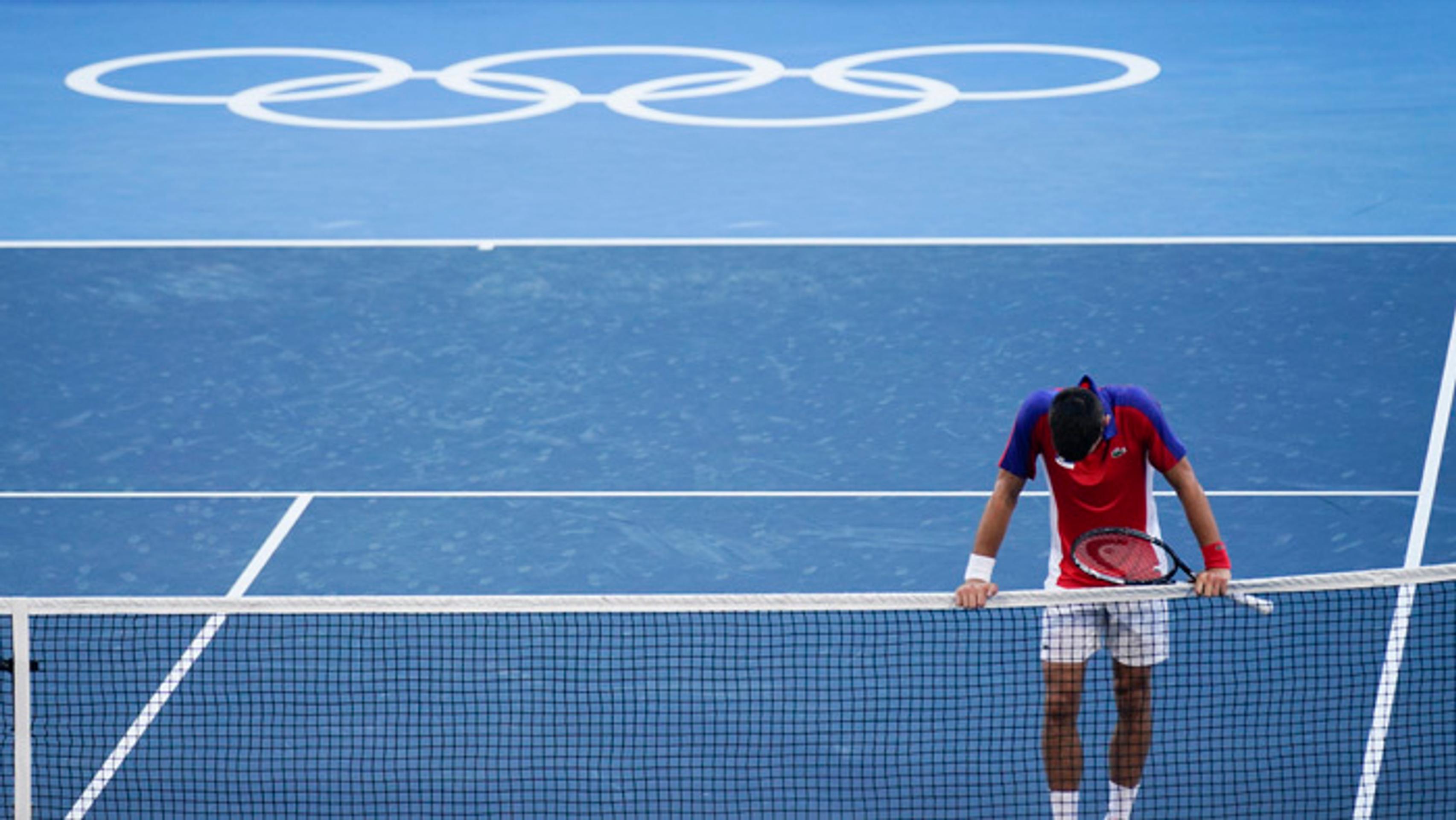 Novak Djokovič po prehre o olympijský bronz.