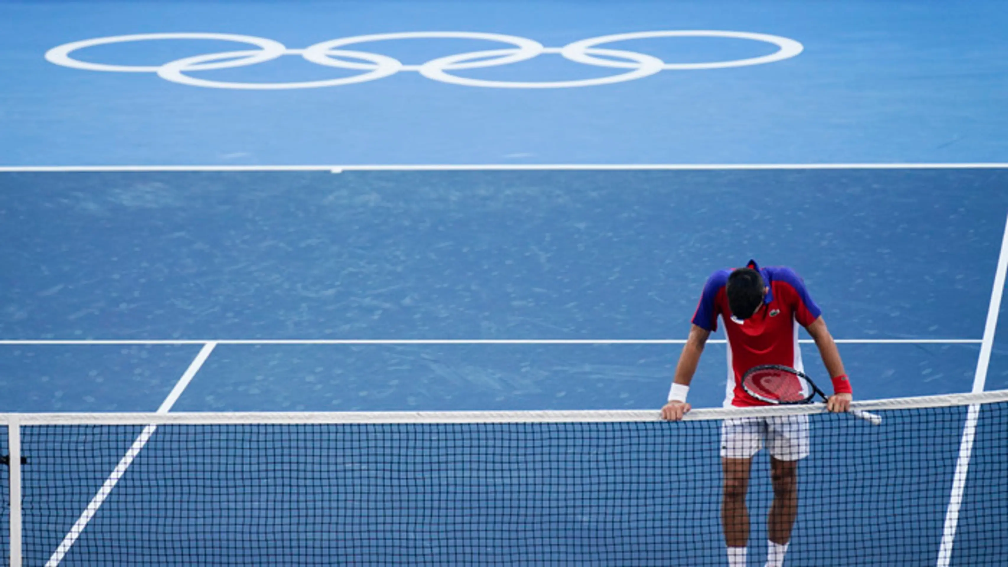 Novak Djokovič po prehre o olympijský bronz.