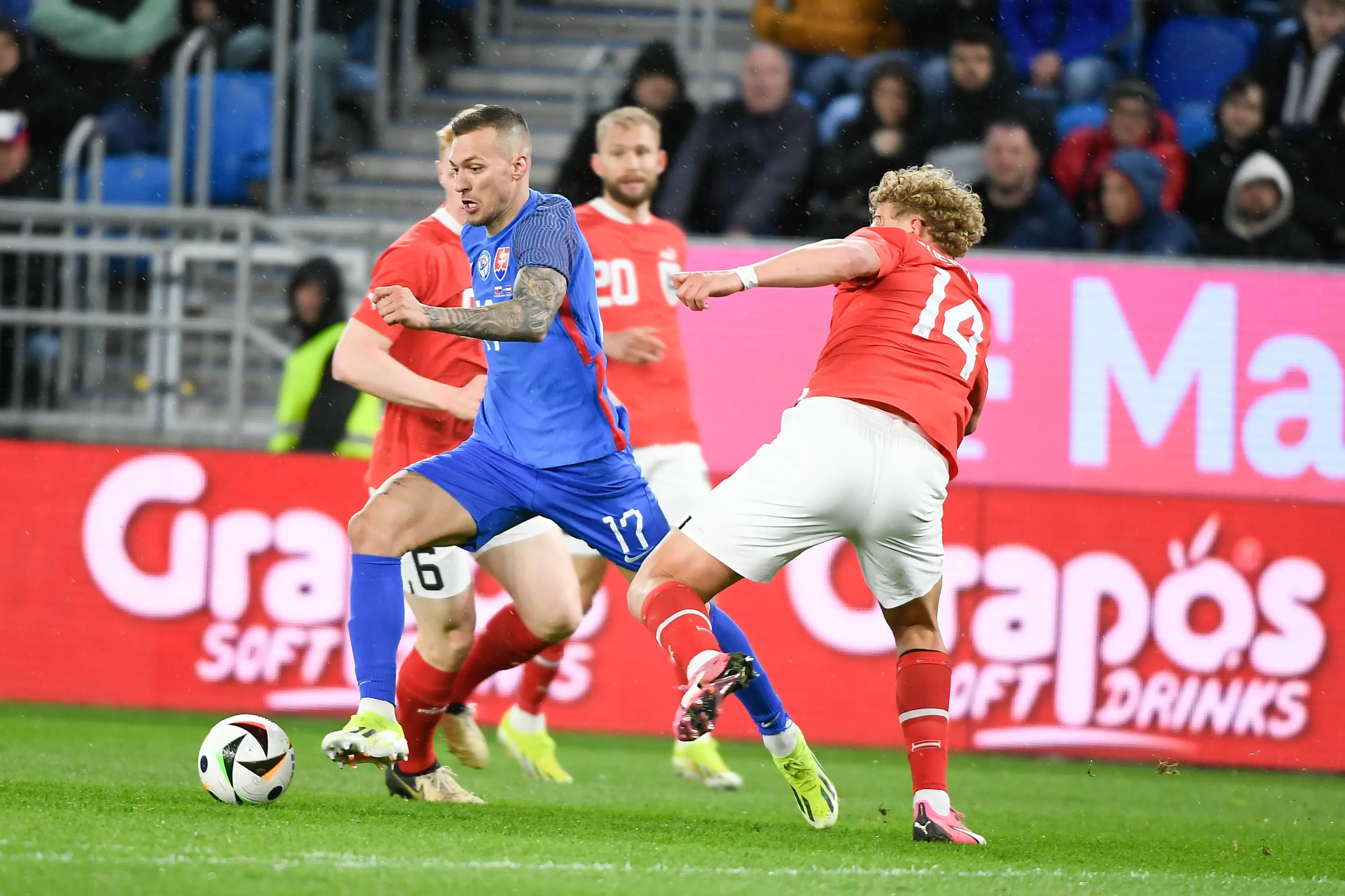 Momentka zo zápasu Slovensko - Rakúsko