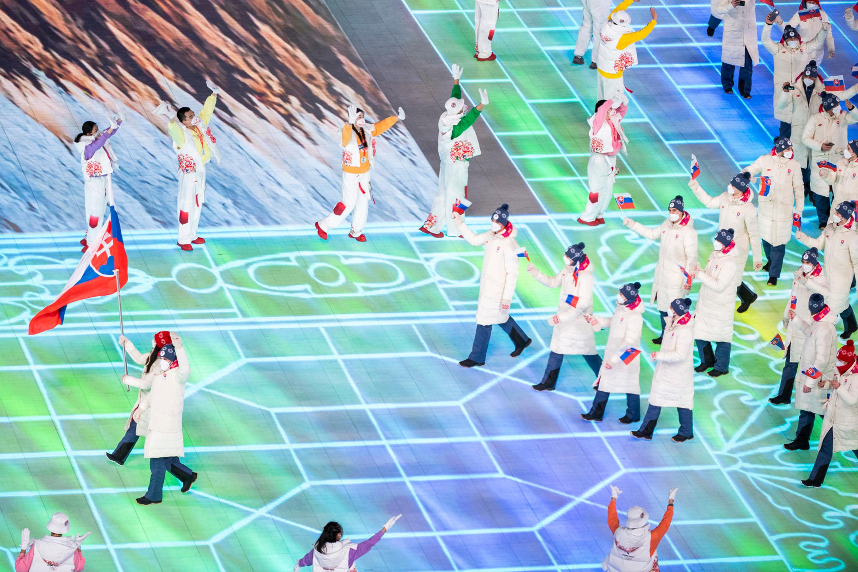 Výprava Slovenska na otváracom ceremoniáli ZOH 2022.