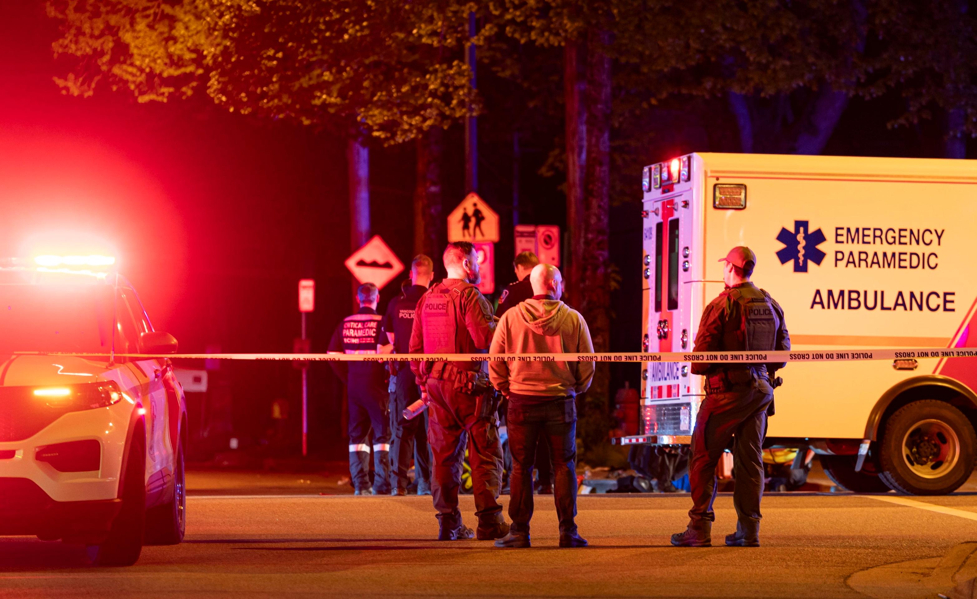 Polícia na mieste nešťastia vo Vancouveri.