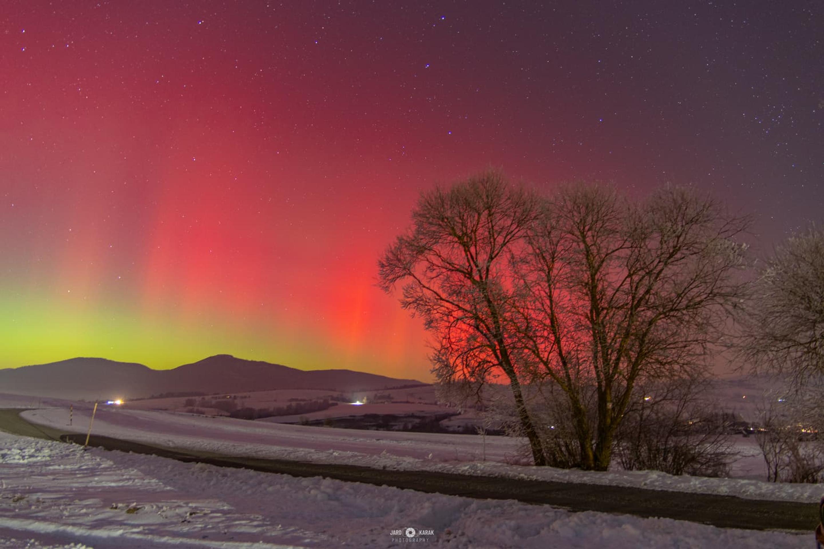 Polárna žiara pri Brezne