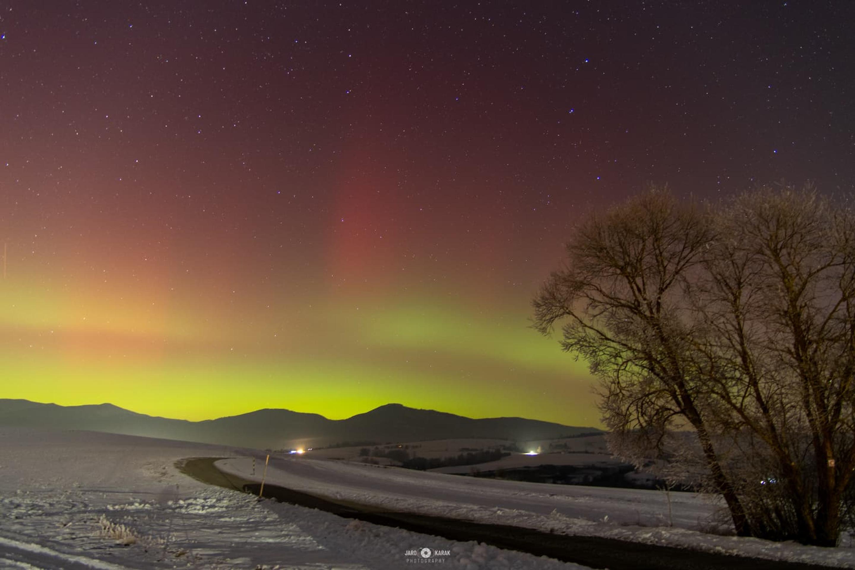Polárna žiara pri Brezne