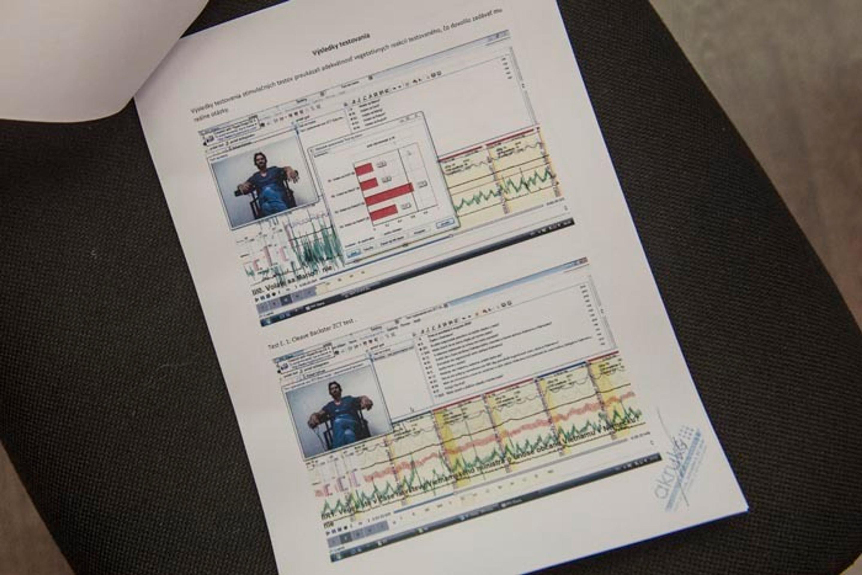 Výsledky z výsluchu na detektore lži Roberta Kaliňáka. 