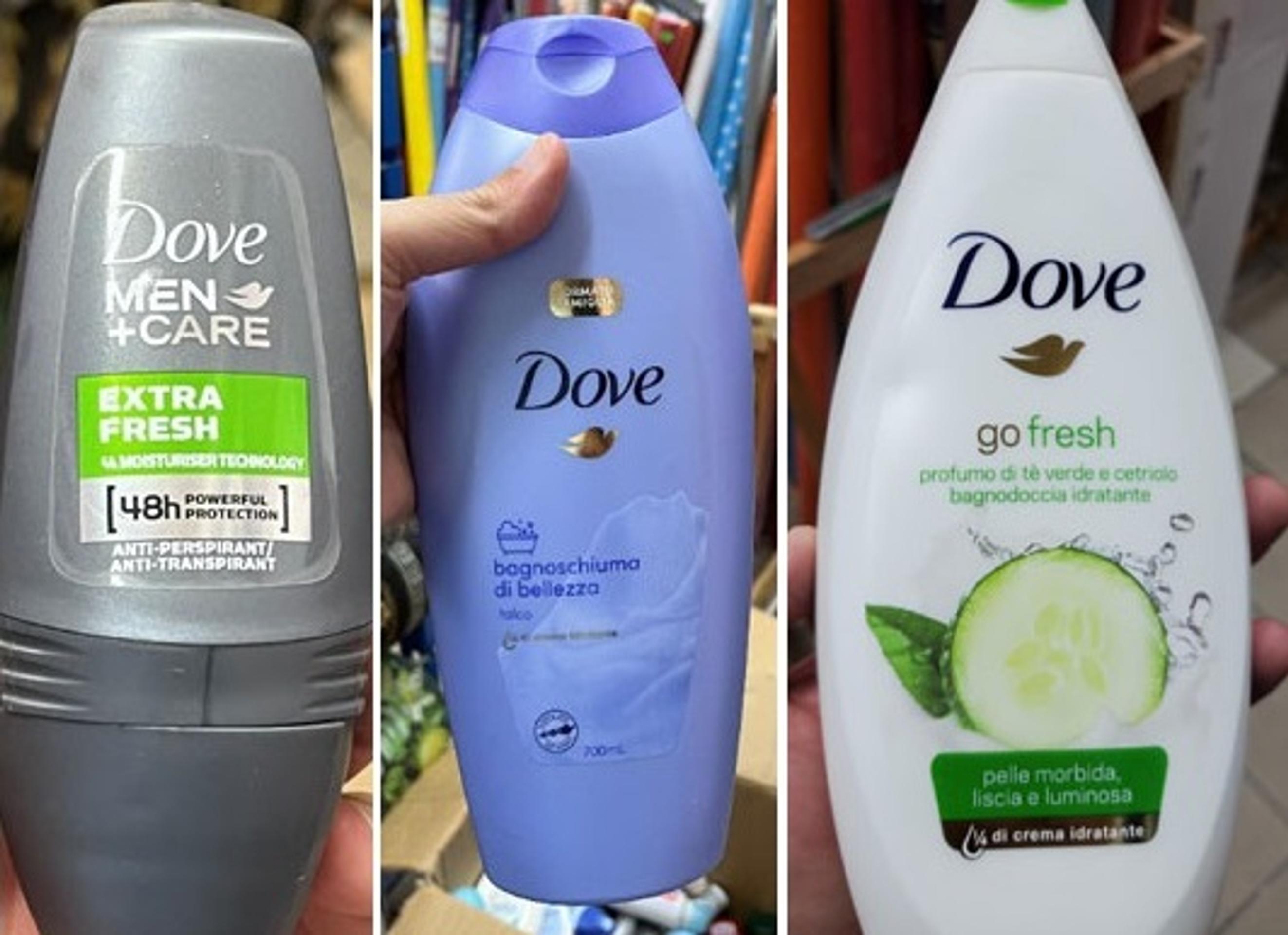 Produkty Dove a Talco