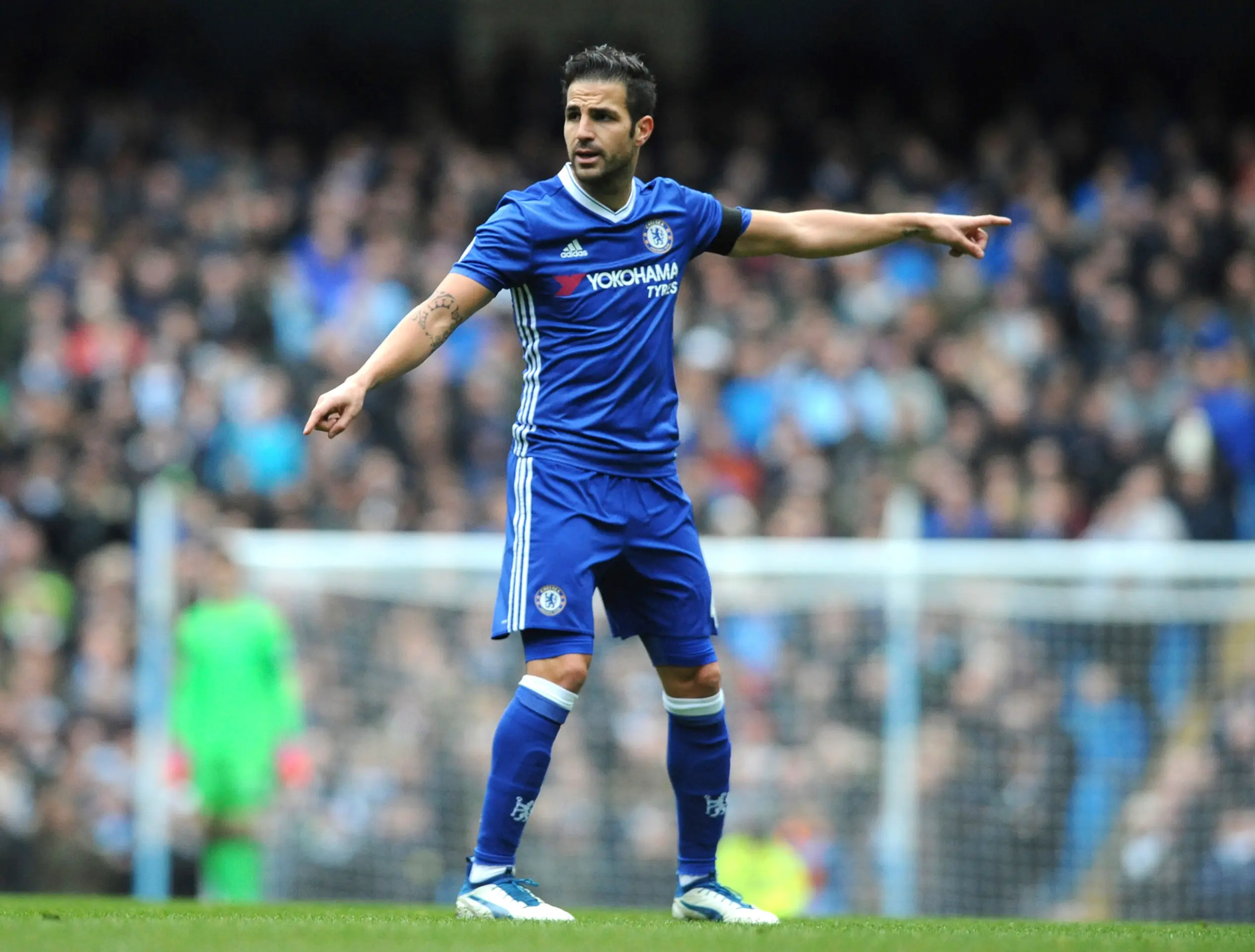 Francésc Fábregas počas duelu Chelsea proti Man City.