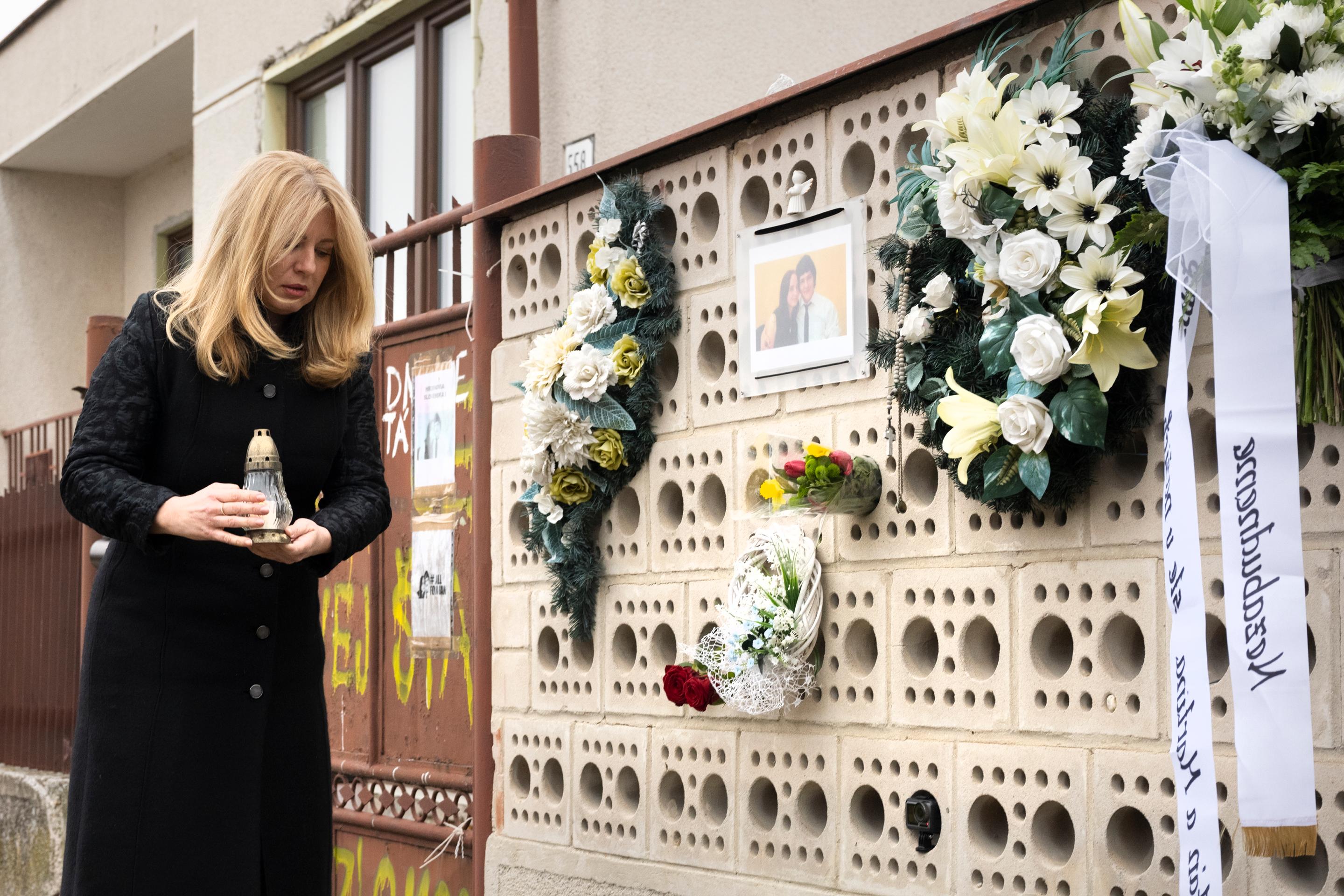 Zuzana Čaputová si uctila pamiatku Jána Kuciaka a Martiny Kušnírovej