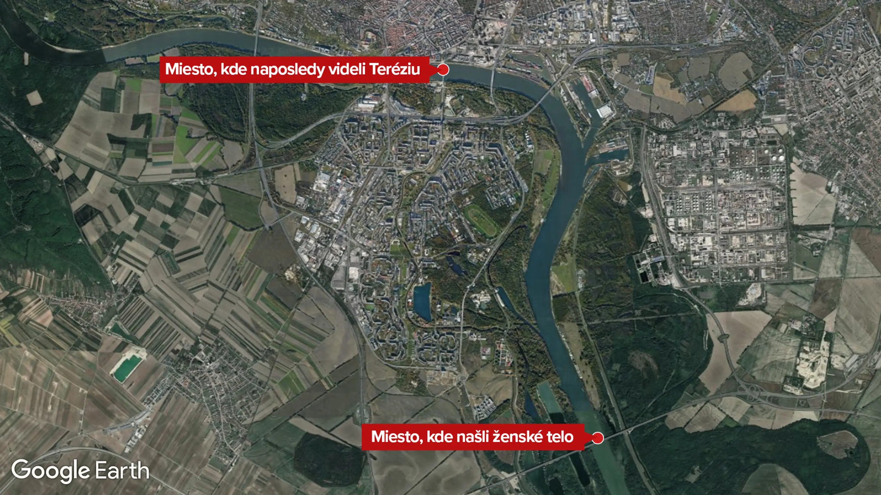 Mapa Bratislavy.