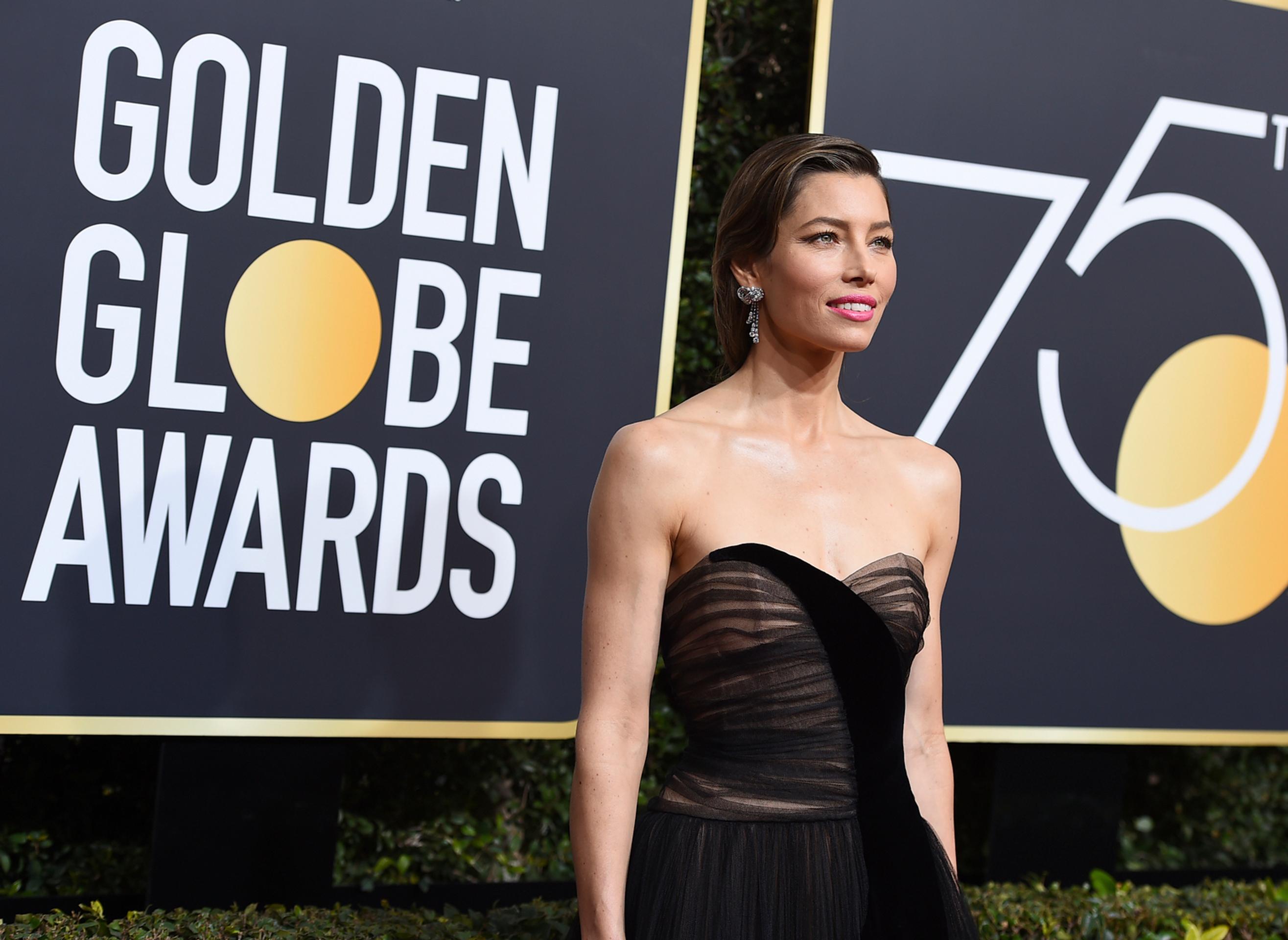 Jessica Biel na Zlatých glóbusoch